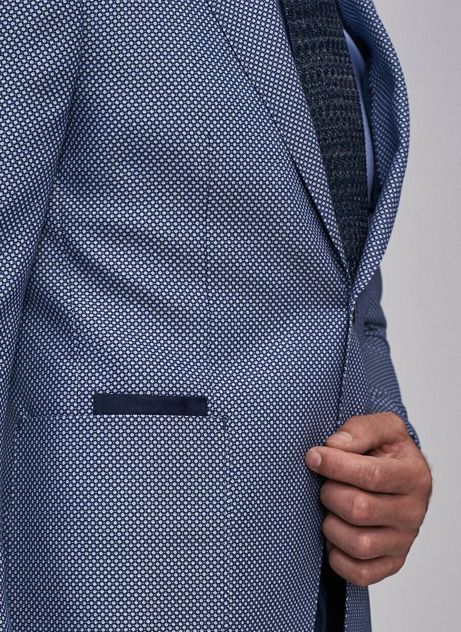 16842 Navy Blue Patterned Jacket