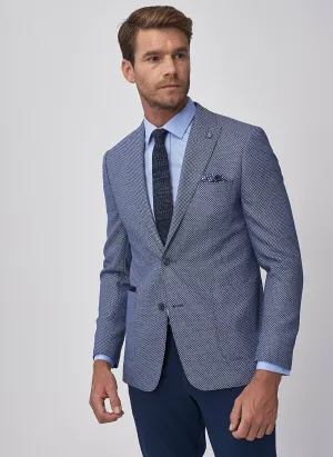 16842 Navy Blue Patterned Jacket