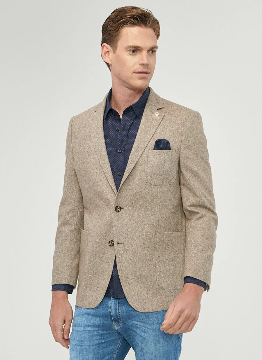 16866 Beige Regular Fit Jacket