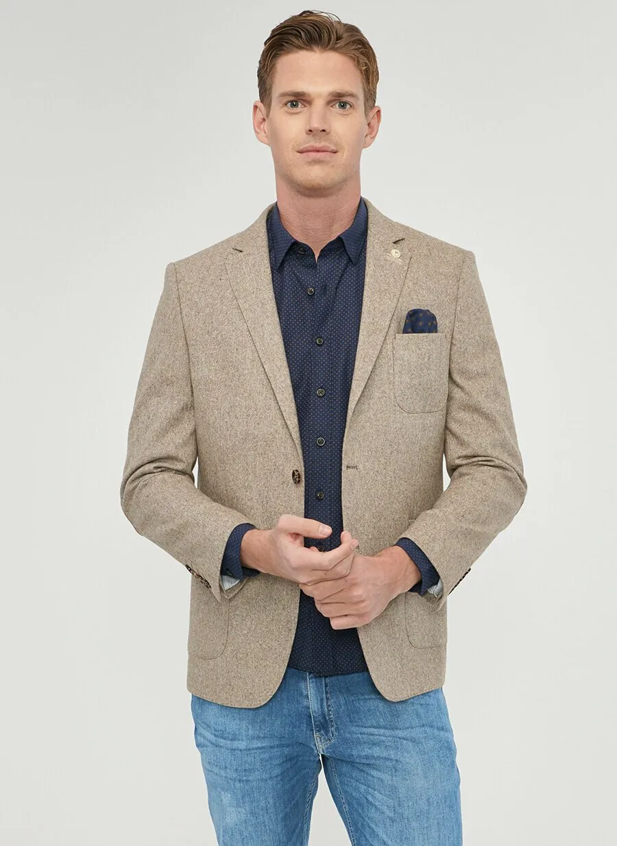 16866 Beige Regular Fit Jacket