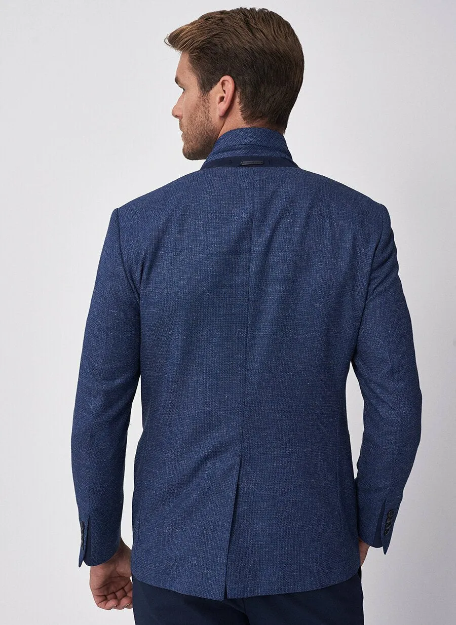 16874 Navy Blue Regular Fit Jacket
