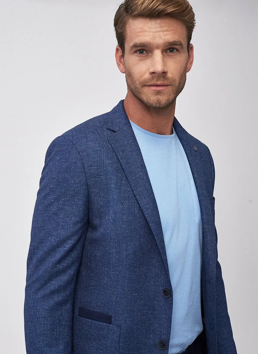16874 Navy Blue Regular Fit Jacket