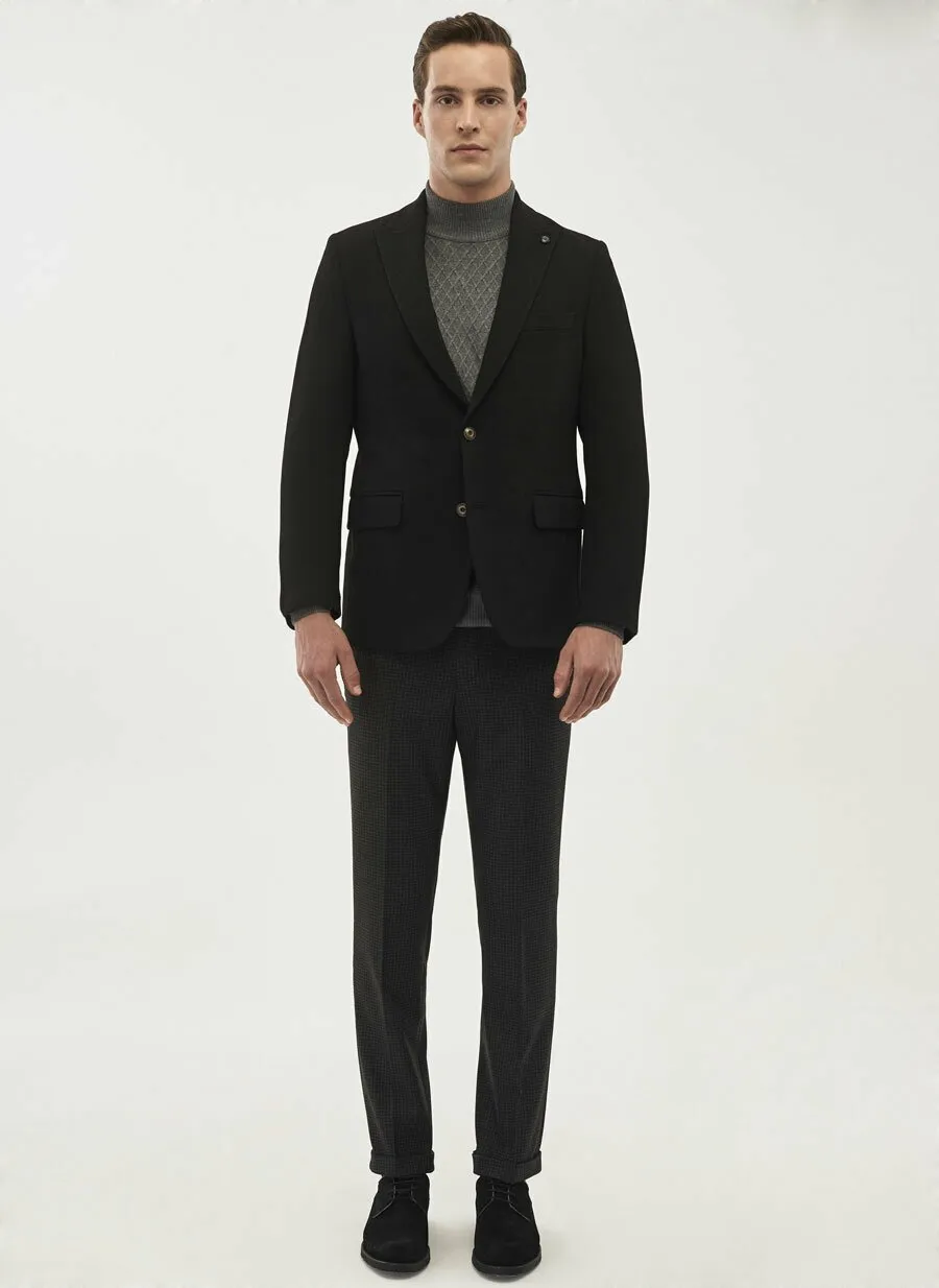 16894 Black Regular Fit Jacket