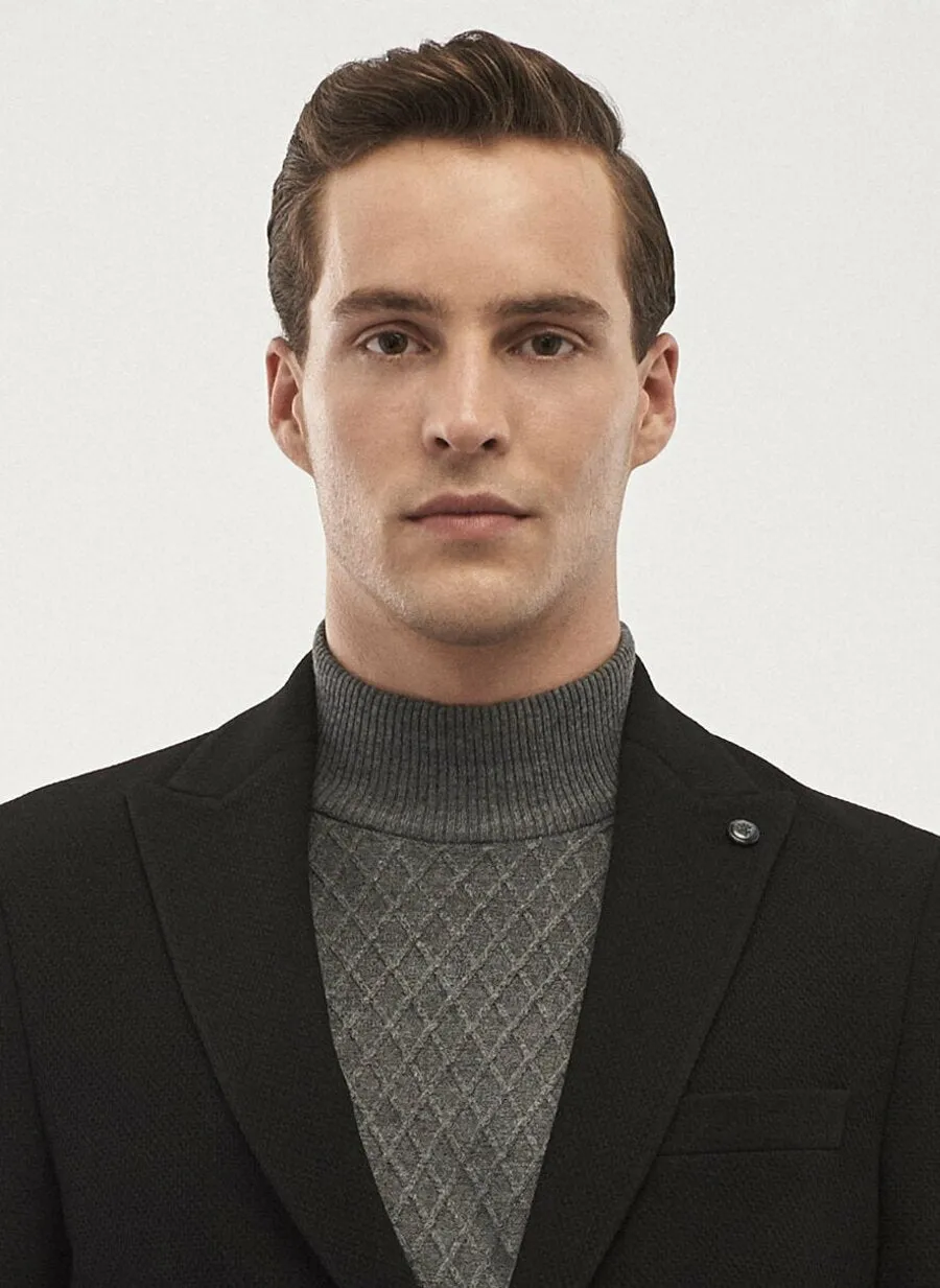 16894 Black Regular Fit Jacket