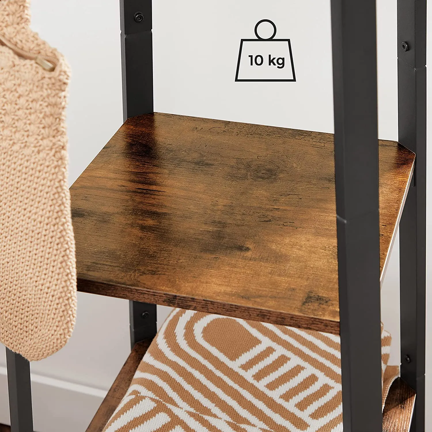 3 Shelf Coat Rack With Hanging Hooks
