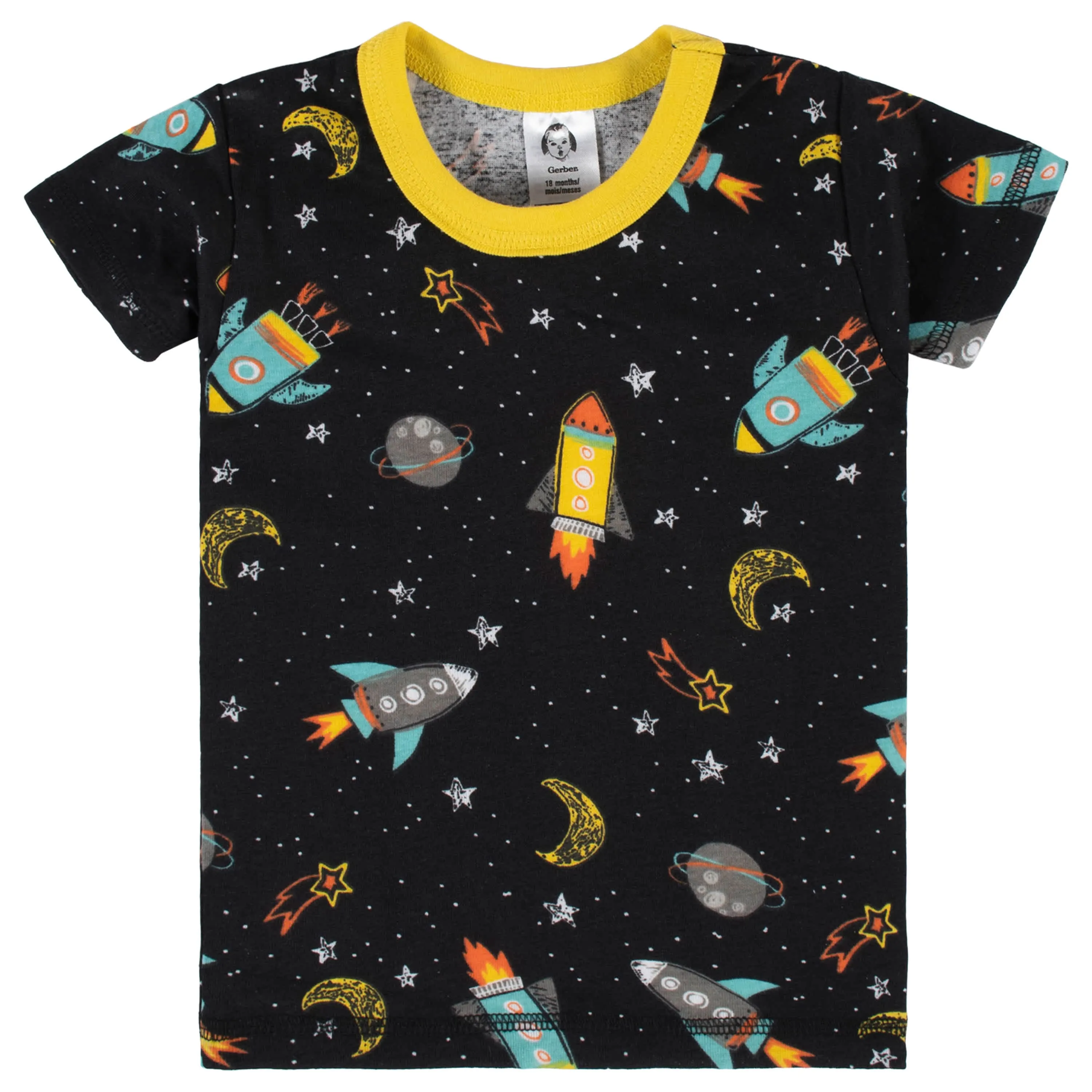 4-Piece Infant & Toddler Boys Blast Off Snug Fit Cotton Pajamas