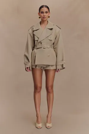 Alden Short Trench Jacket - Pebble