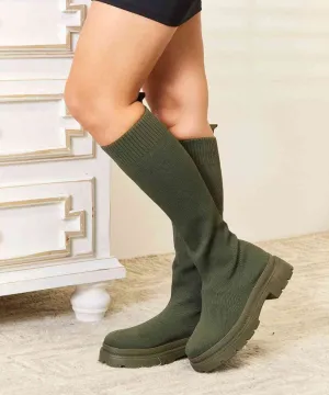 Alexa Knee High Platform Sock Boots