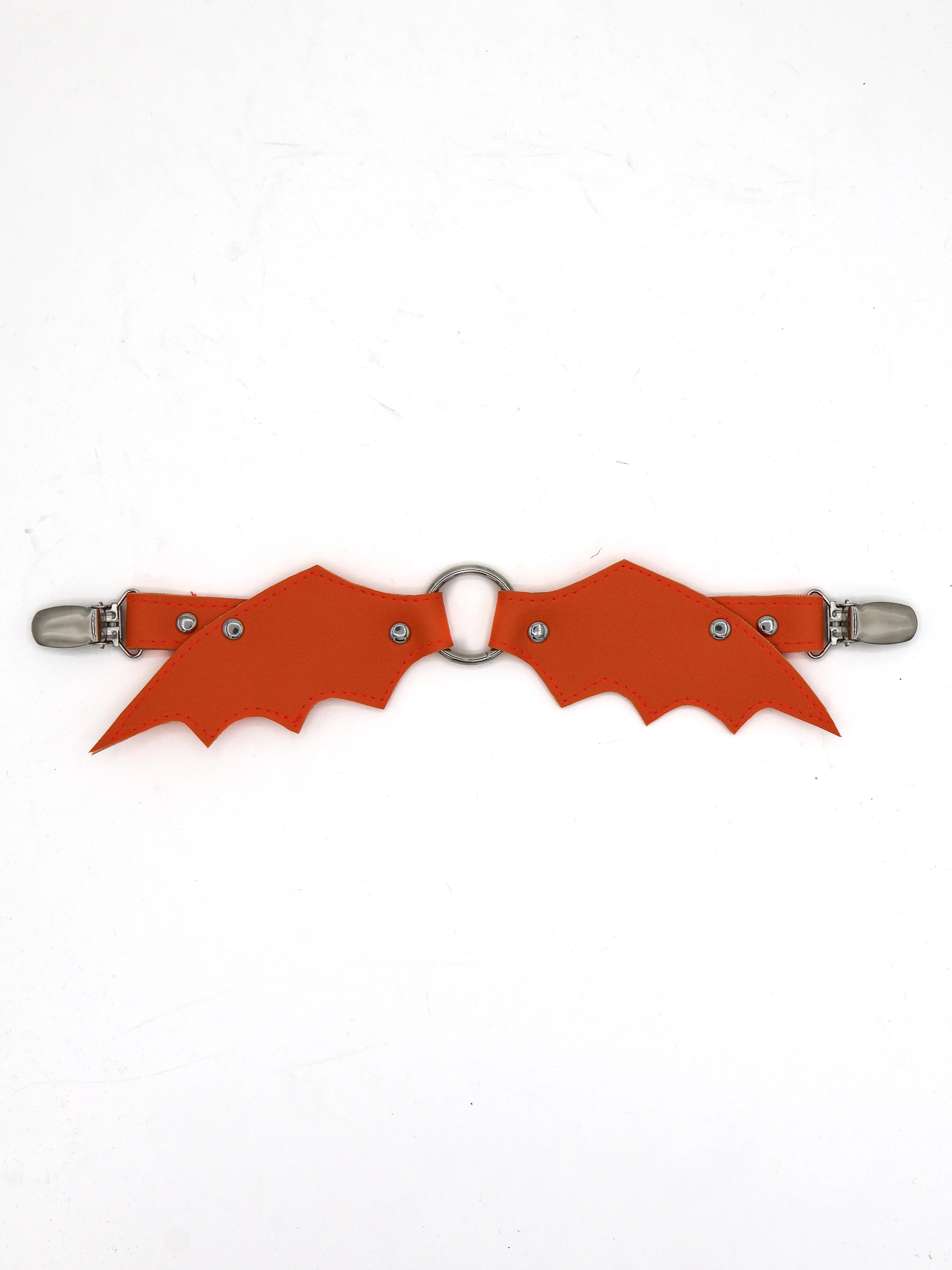 Bat Wing Cinch Clip- Orange HANDMADE LOCALLY