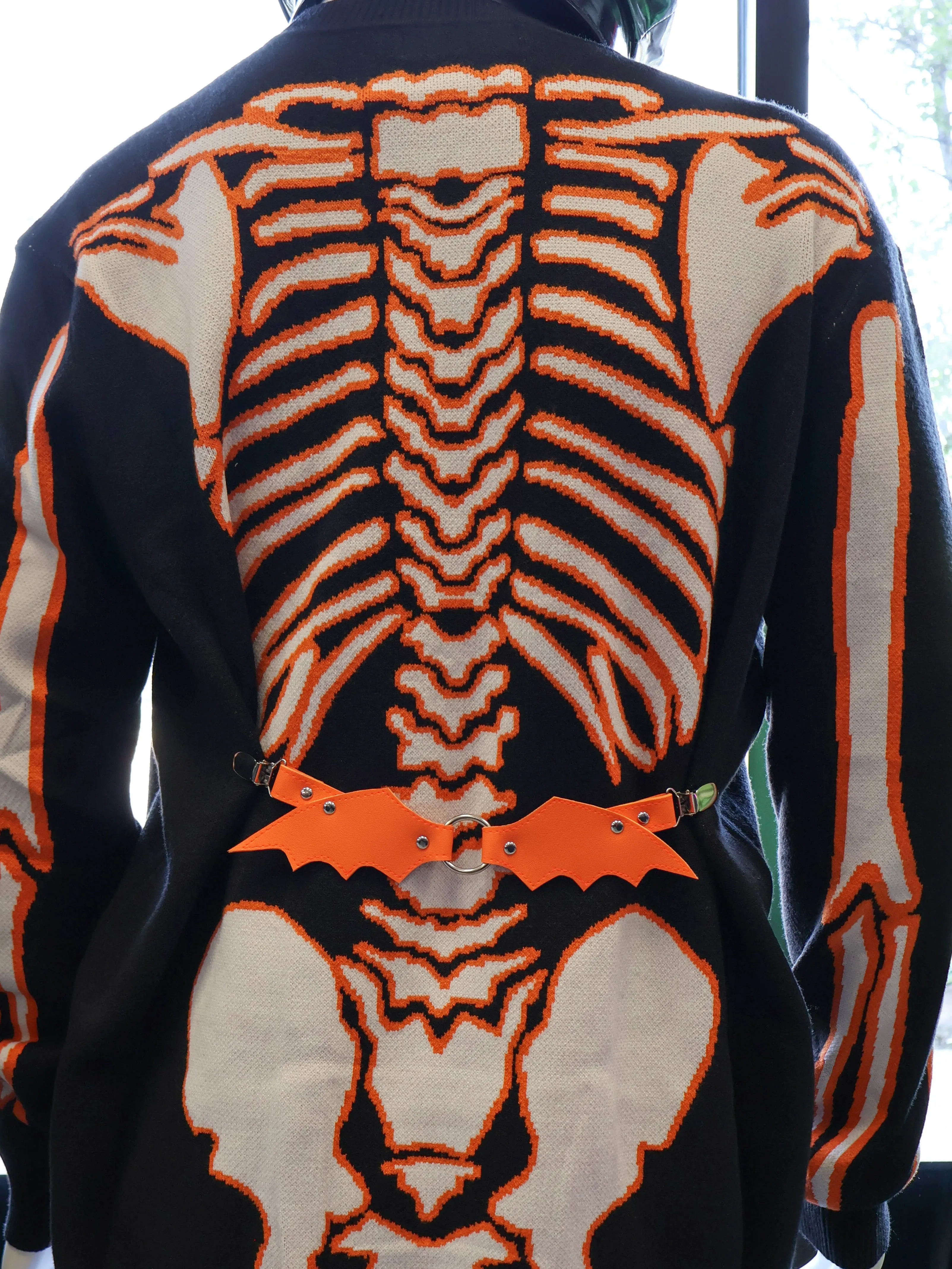 Bat Wing Cinch Clip- Orange HANDMADE LOCALLY