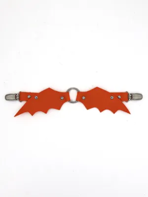 Bat Wing Cinch Clip- Orange HANDMADE LOCALLY