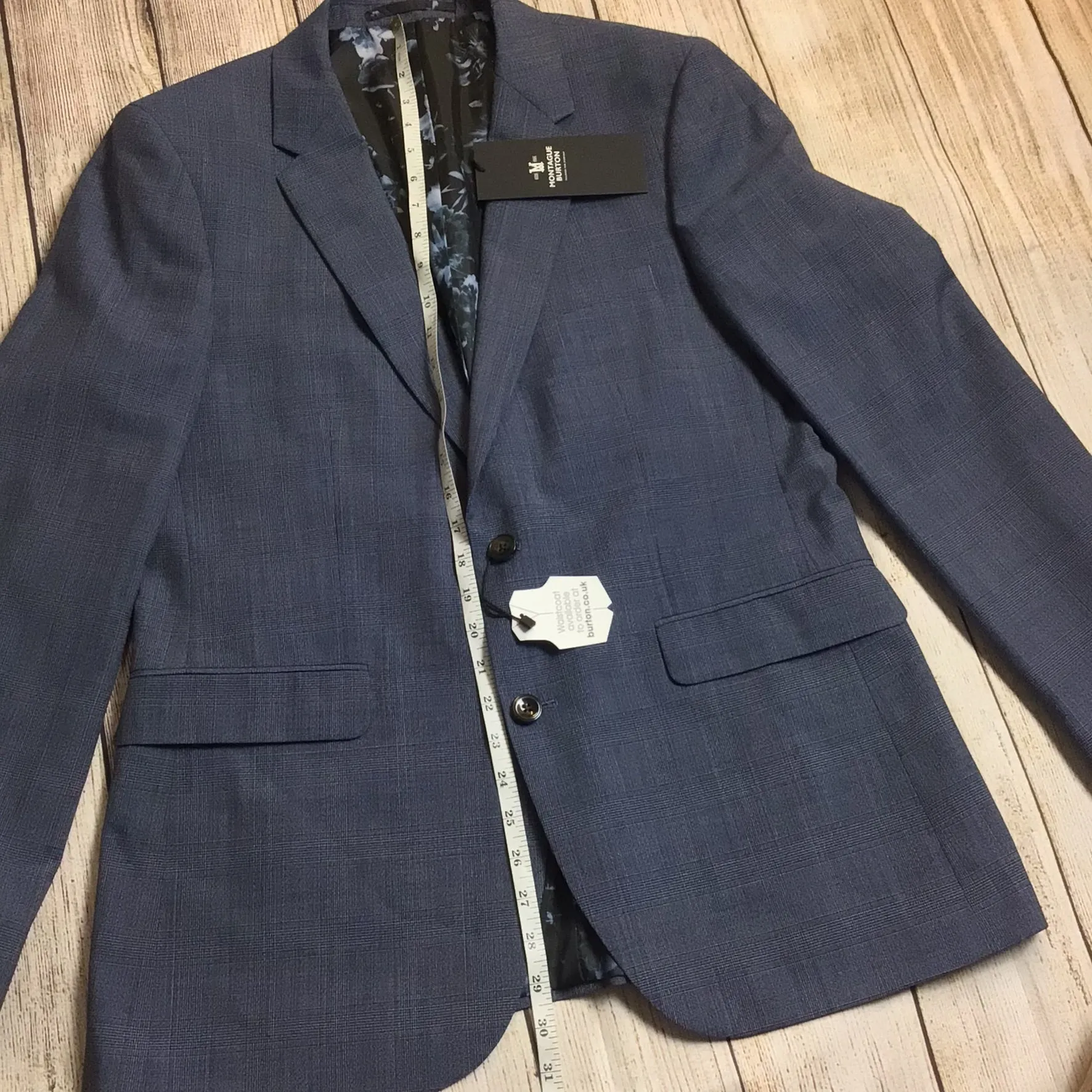 BNWT Montague Burton Blue Wool Blend Blazer Jacket Size 42R