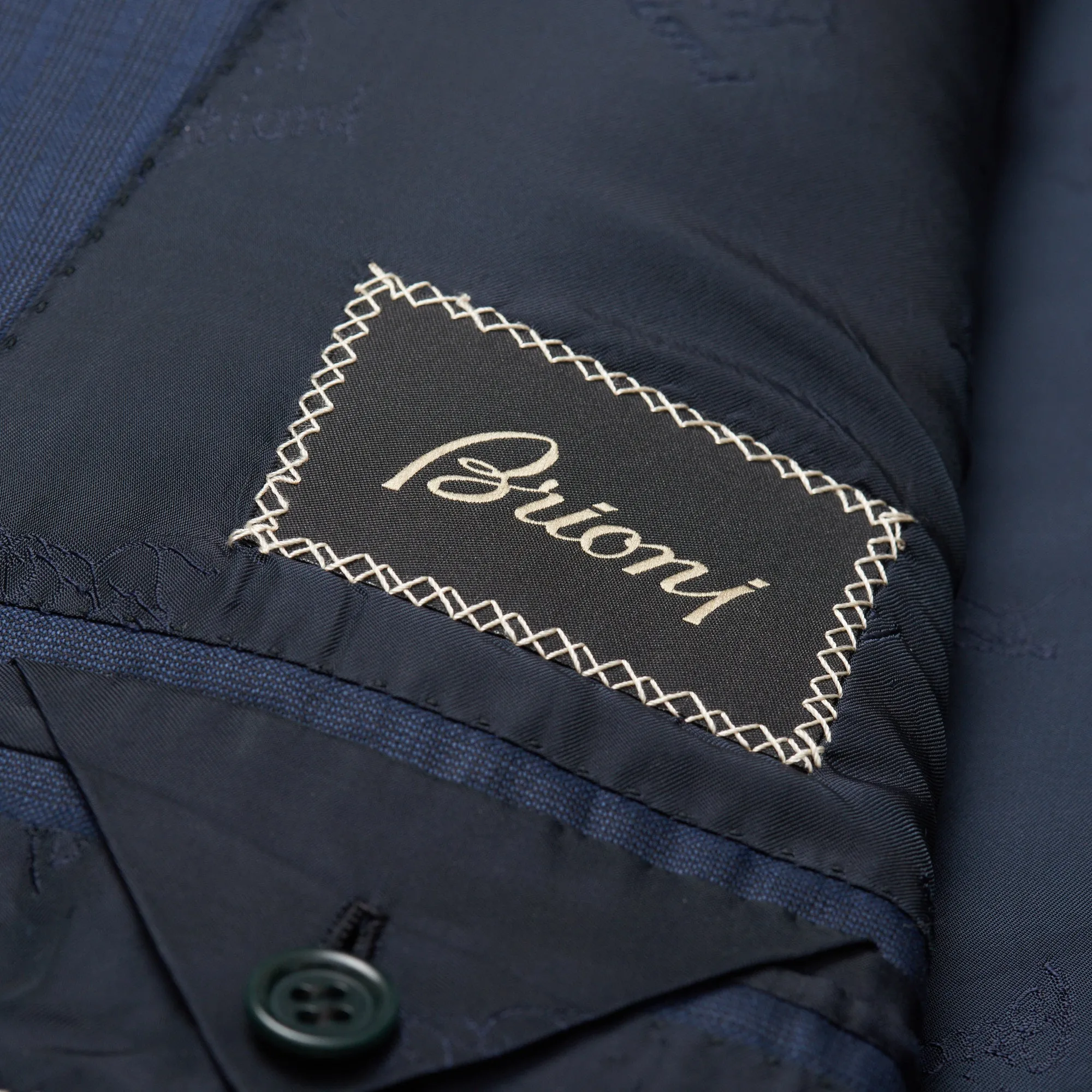 BRIONI Handmade "Palatino" Blue Striped Wool Super 150's Jacket EU 54 US 44