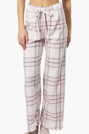 Canada Weather Gear Plaid Wide Leg Pajama Pants - Blush
