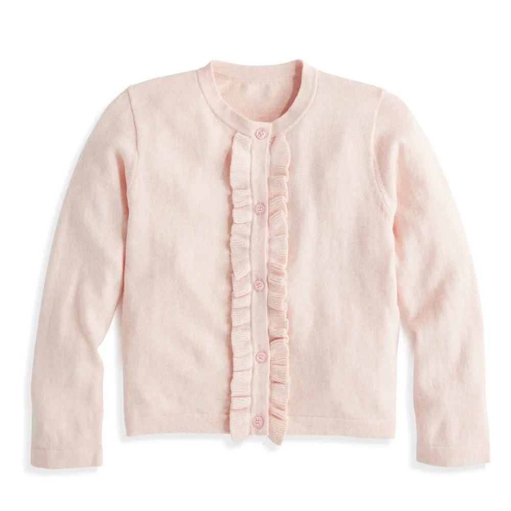 Cashmere Blend Ruffle Cardigan -- Blush