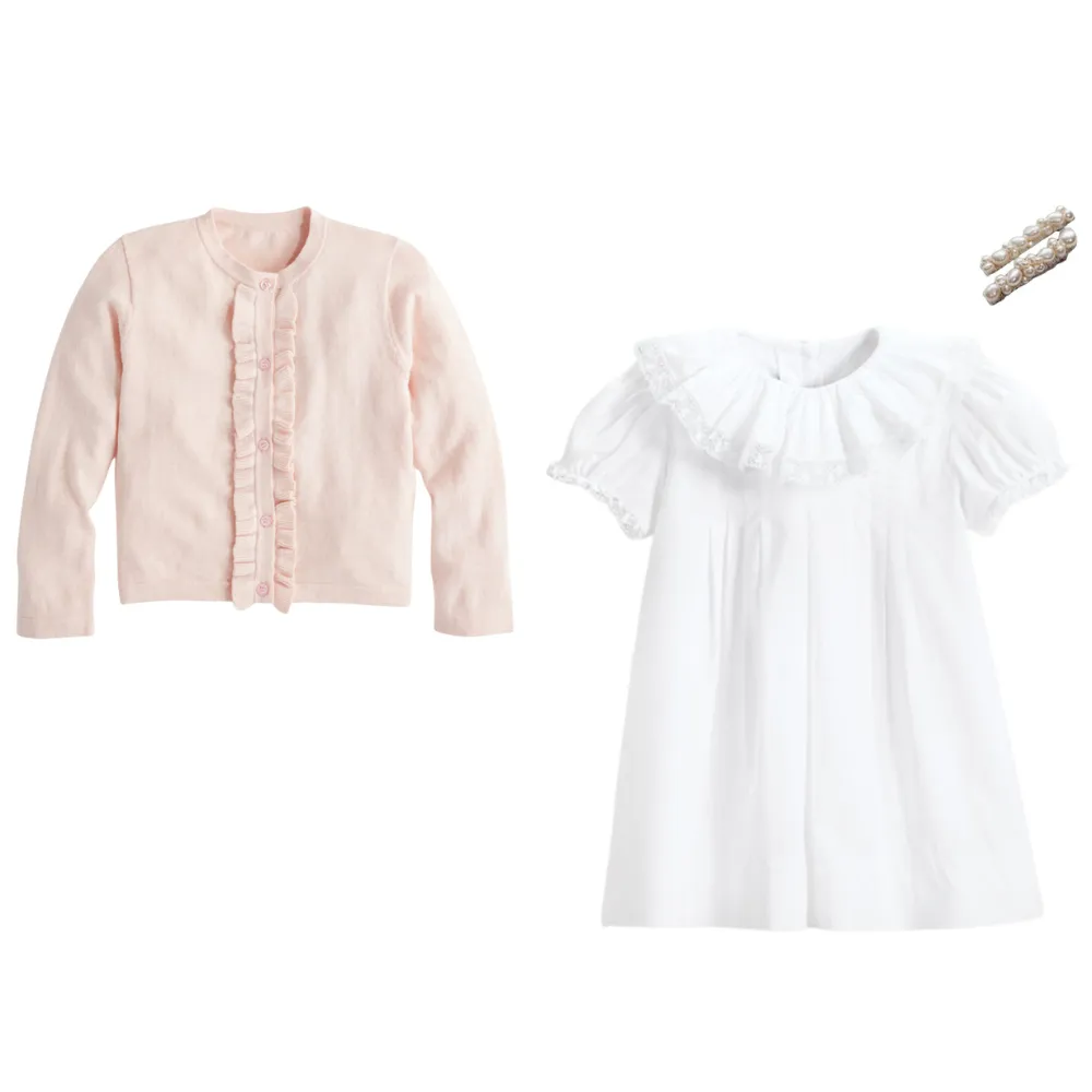 Cashmere Blend Ruffle Cardigan -- Blush