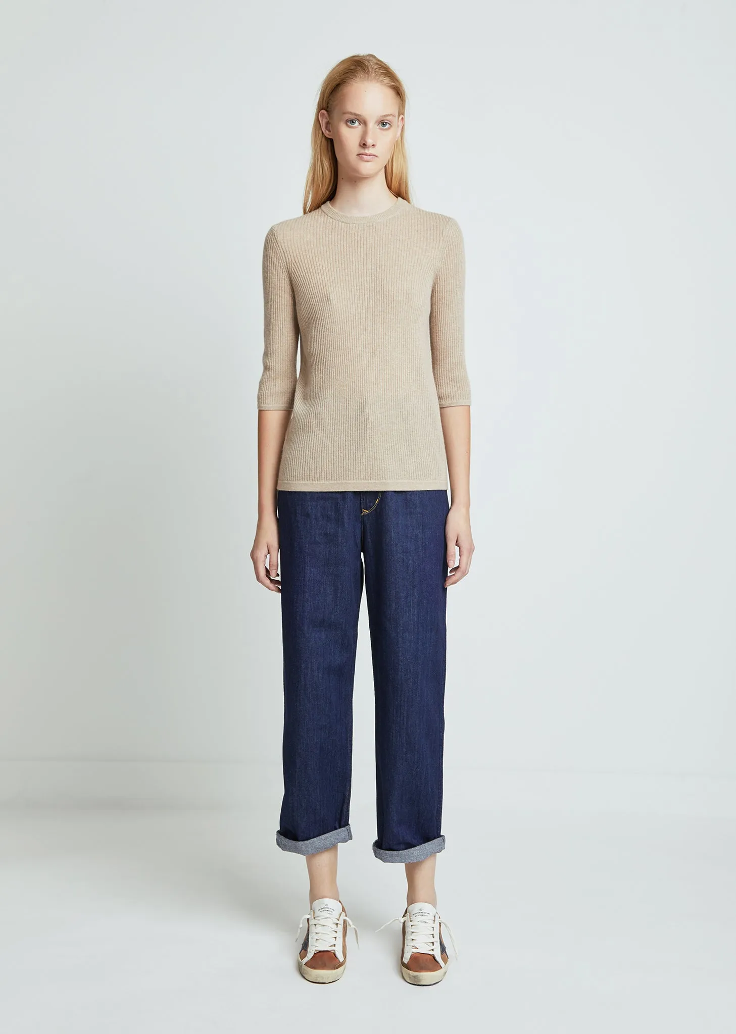 Cashmere Ribbed Crewneck