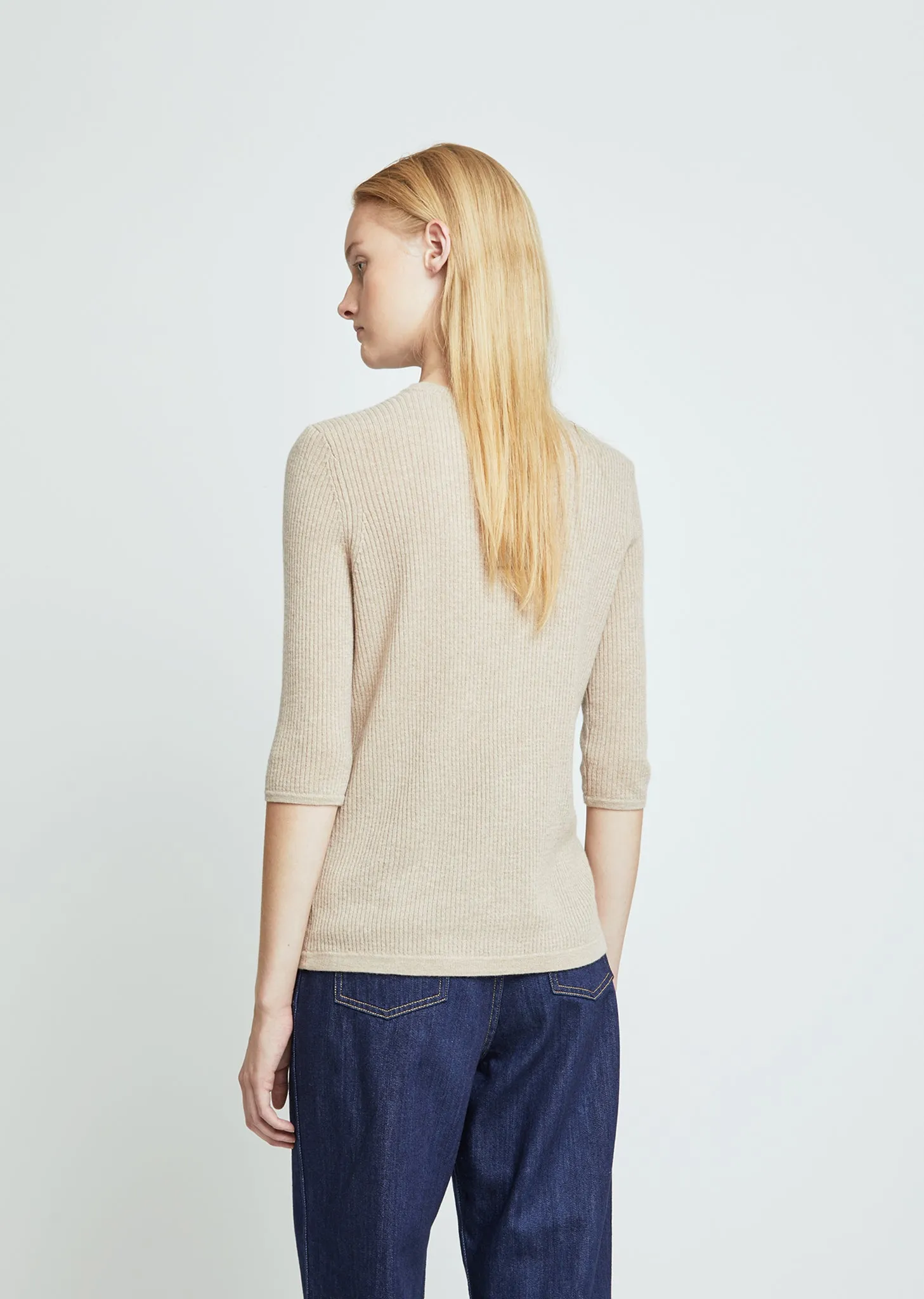 Cashmere Ribbed Crewneck