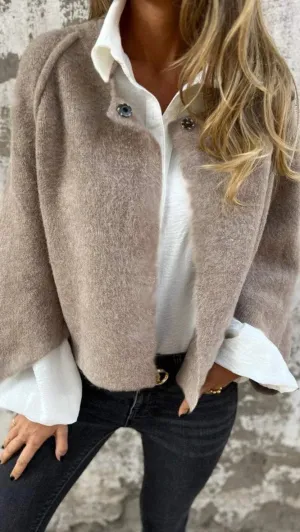 Celeste  Round-Neck Wool Coat
