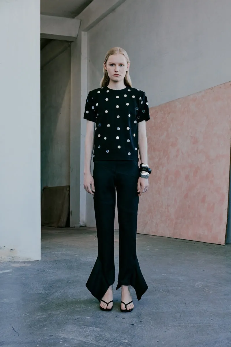 CHARVI BLACK RUFFLE PANTS