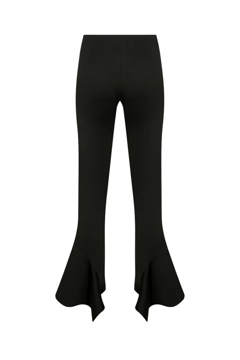 CHARVI BLACK RUFFLE PANTS