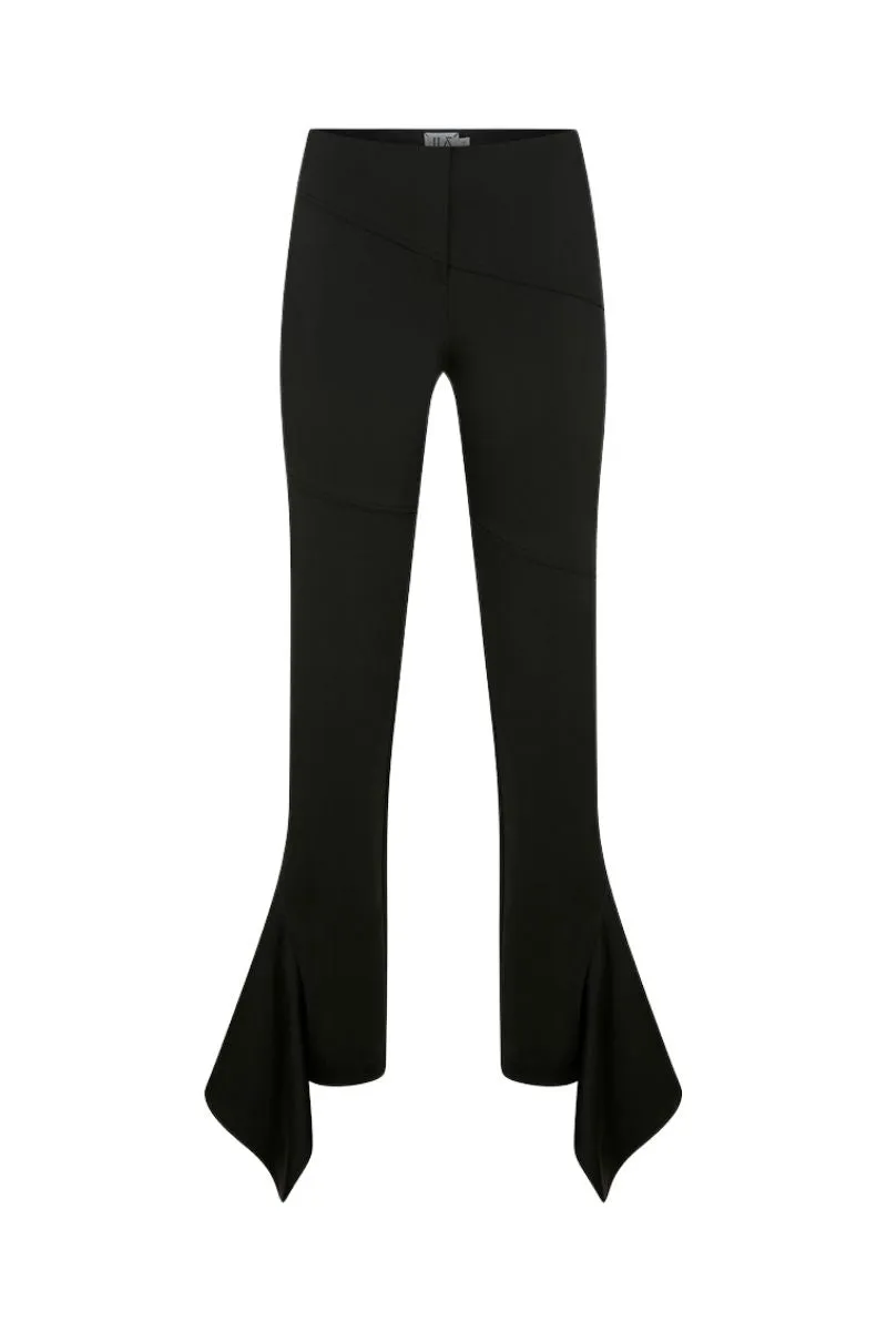 CHARVI BLACK RUFFLE PANTS