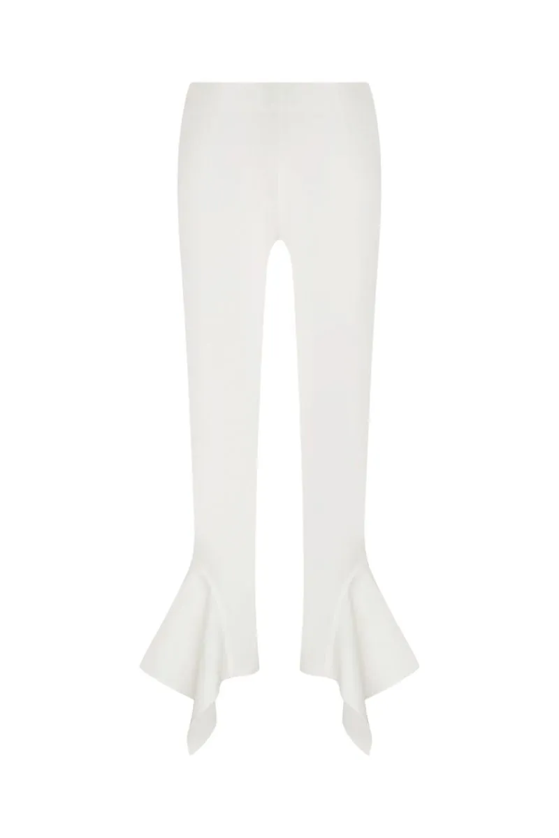 CHARVI WHITE RUFFLE PANTS