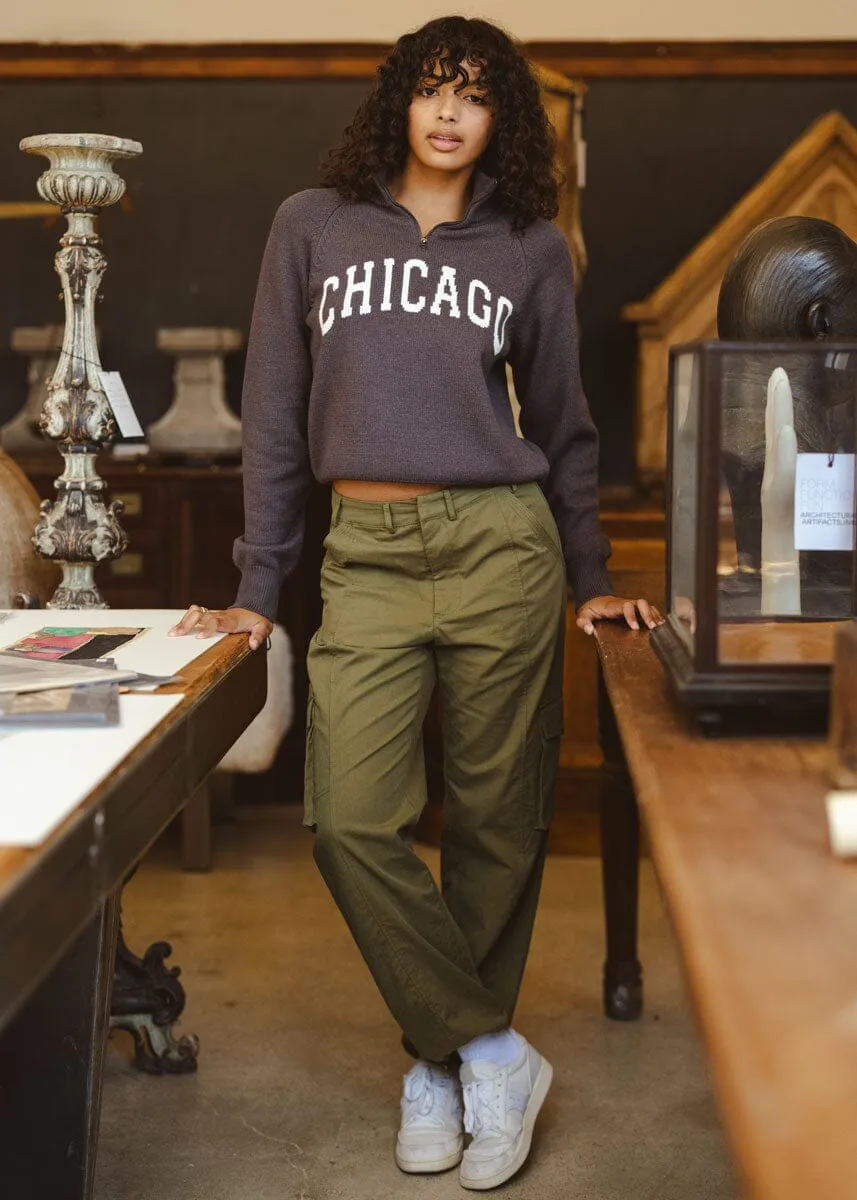 Chicago Knit Quarter Zip - Grey