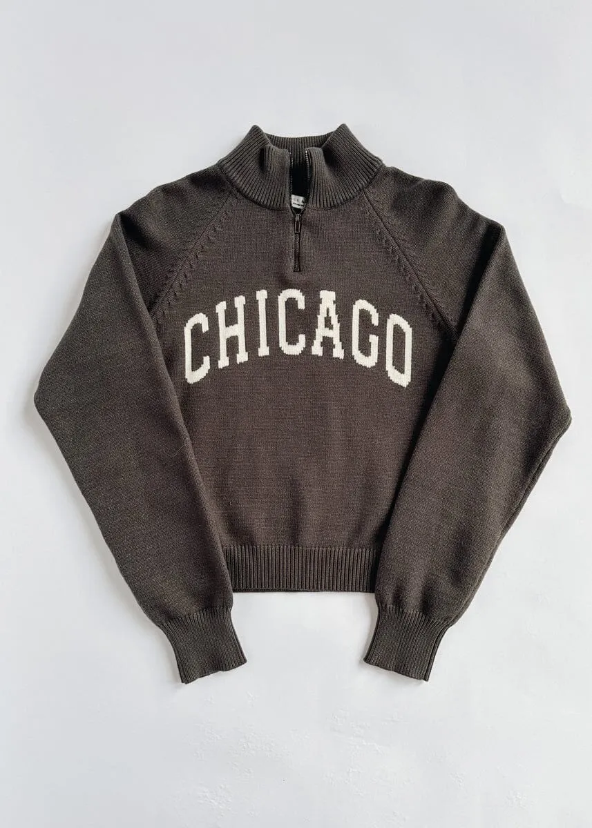 Chicago Knit Quarter Zip - Grey