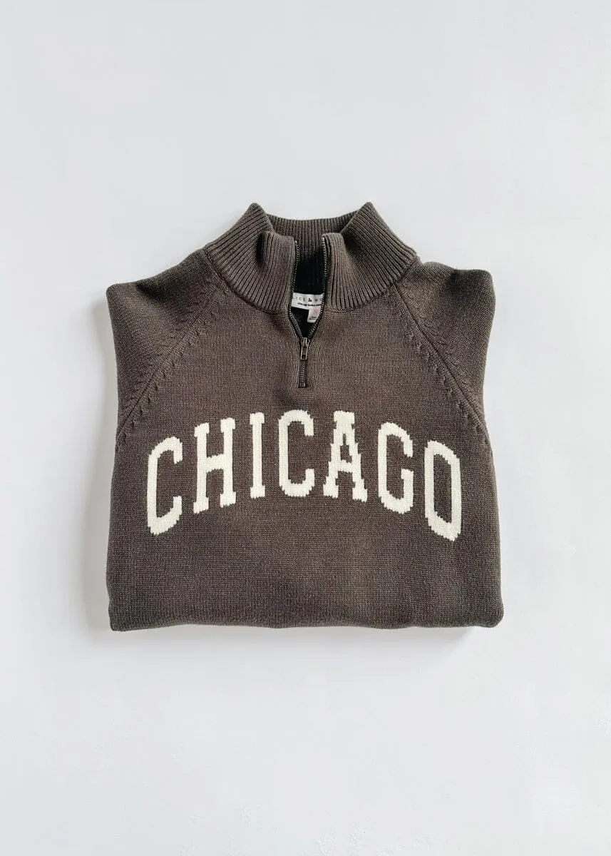 Chicago Knit Quarter Zip - Grey
