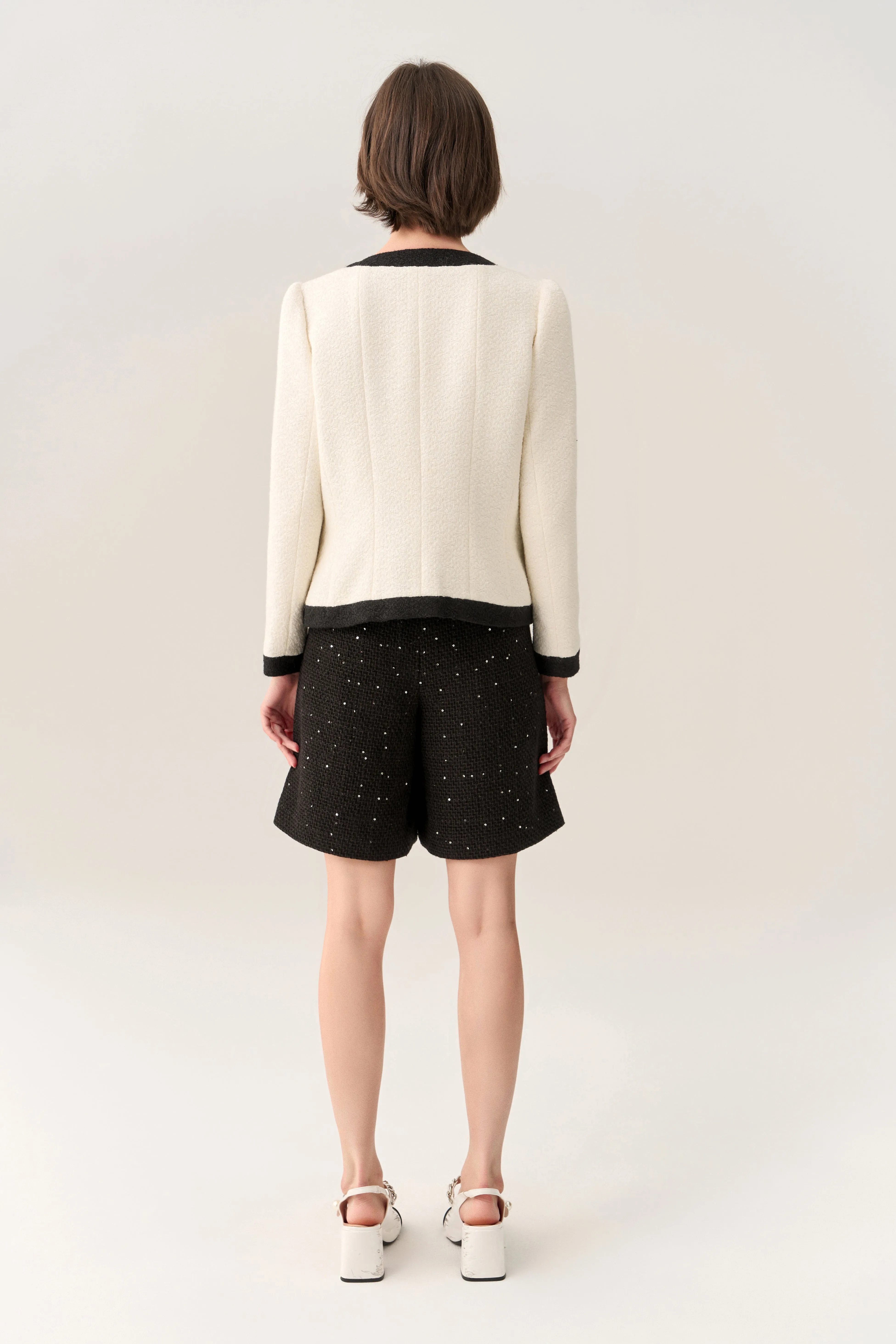 Classy Contrast Tweed Jacket