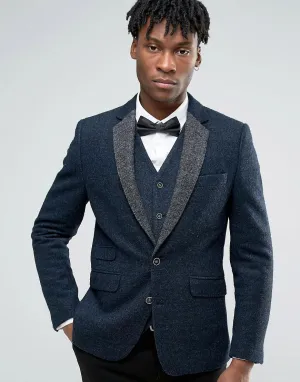 Devils Advocate Boucle Blazer With Contrast Lapel