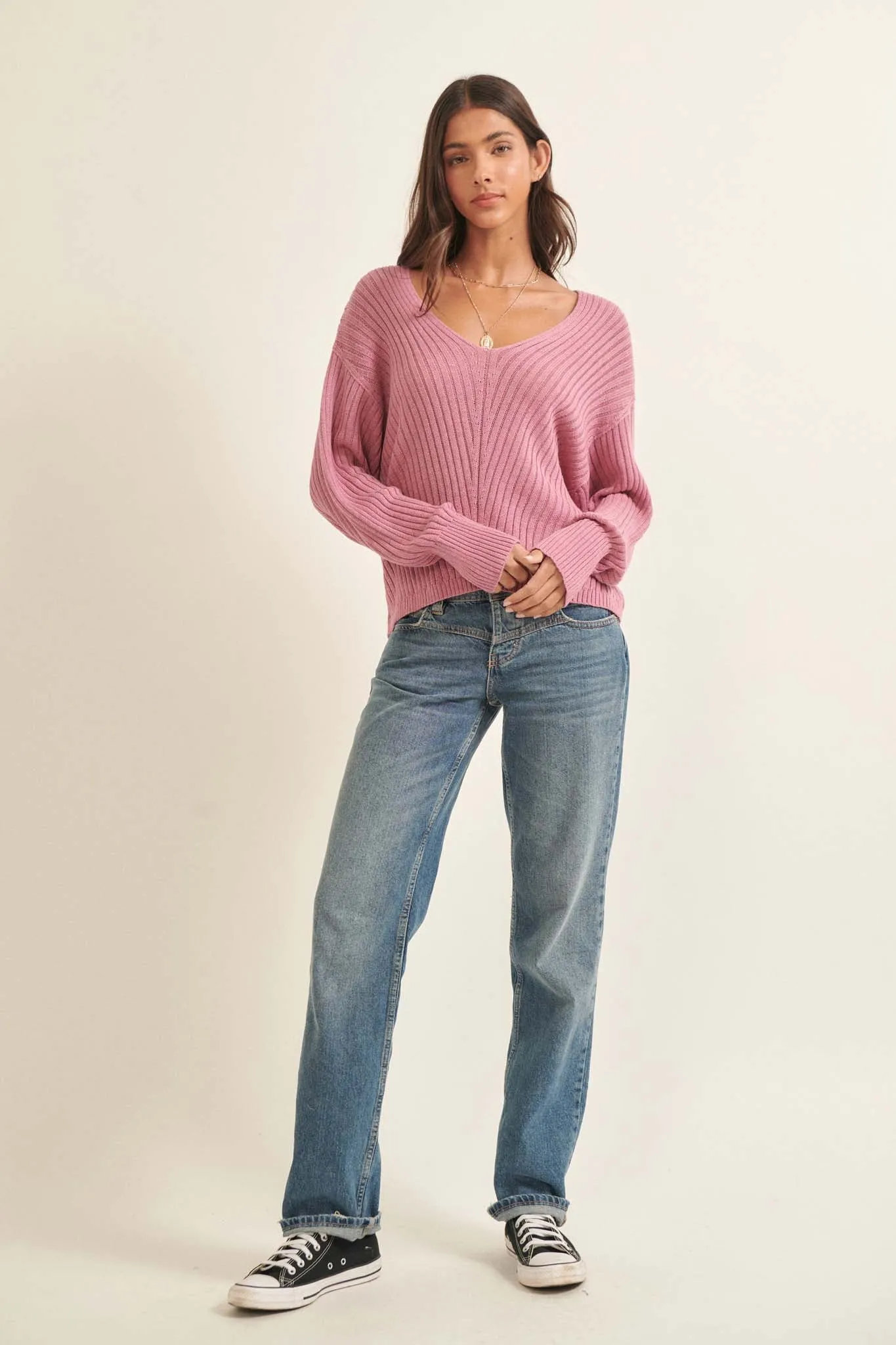 Easy Breezy Oversized Rib-Knit Sweater