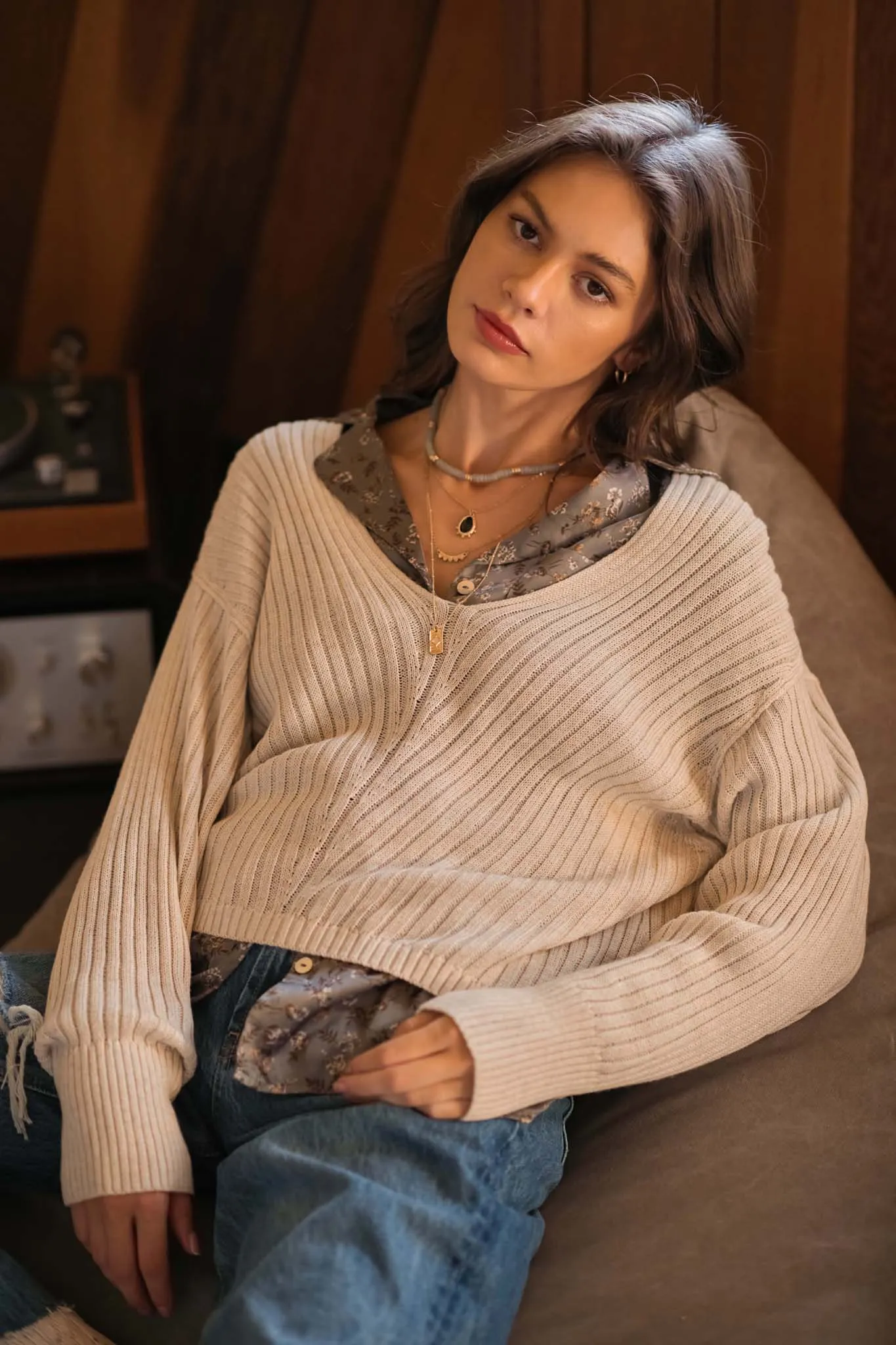 Easy Breezy Oversized Rib-Knit Sweater