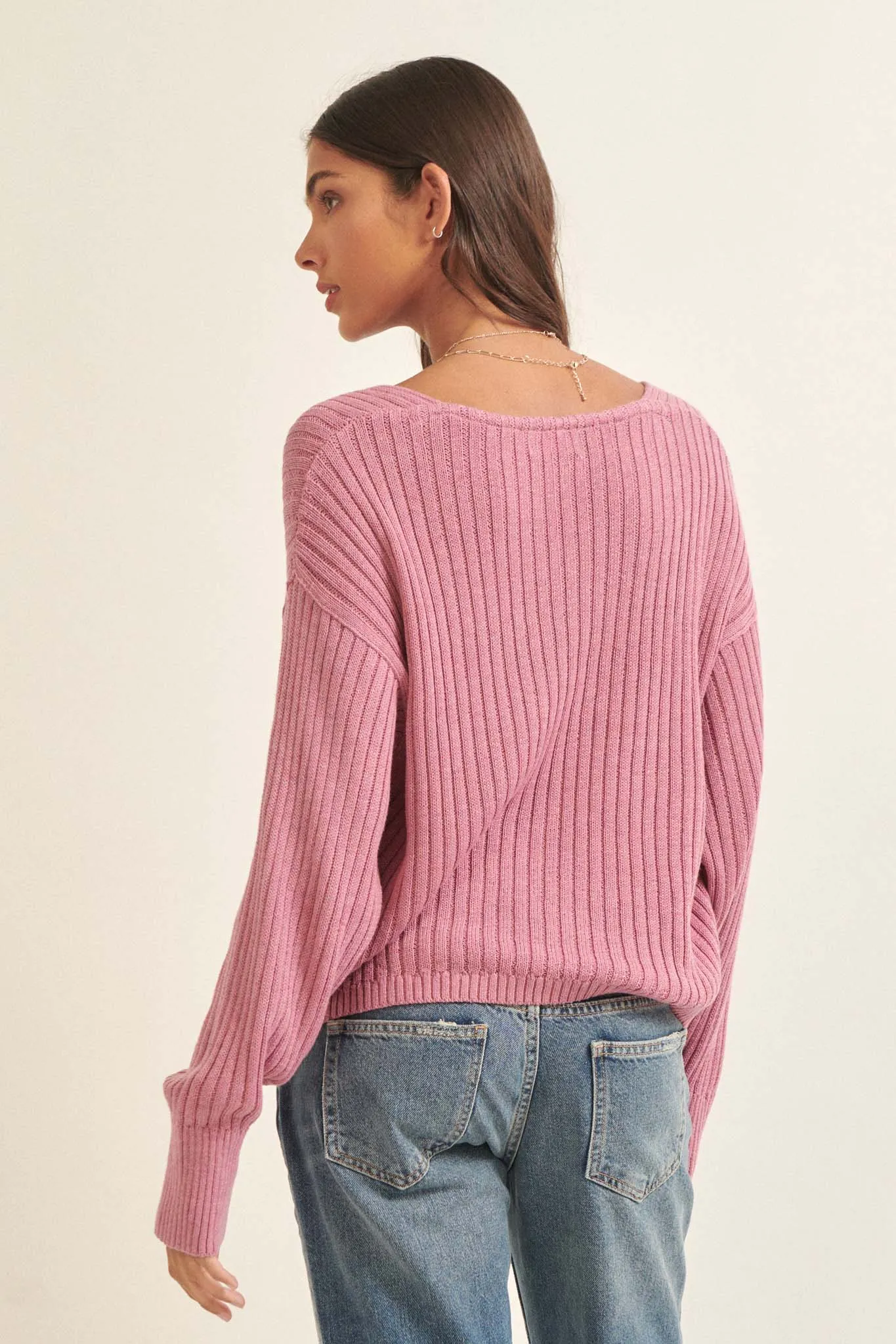 Easy Breezy Oversized Rib-Knit Sweater