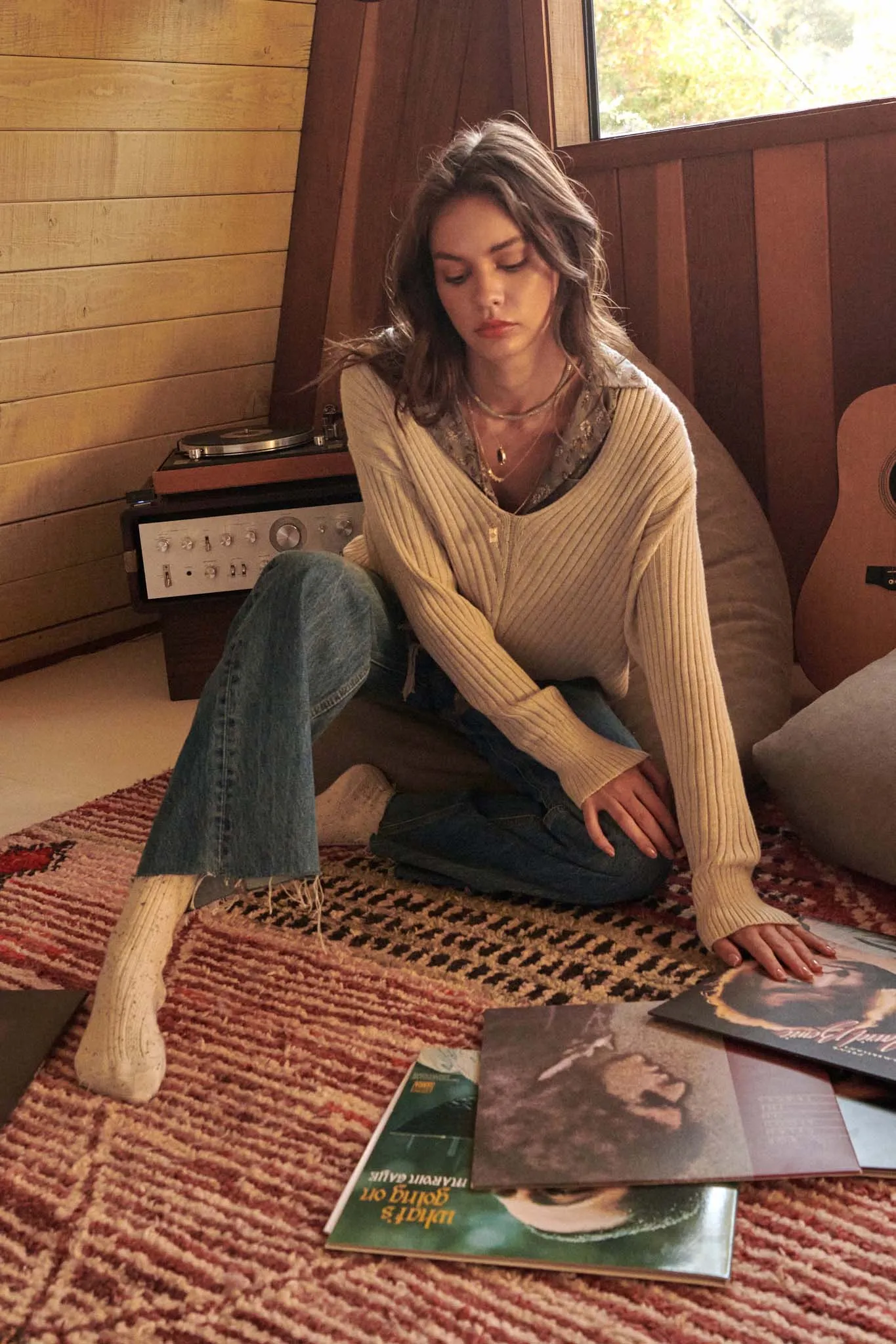 Easy Breezy Oversized Rib-Knit Sweater