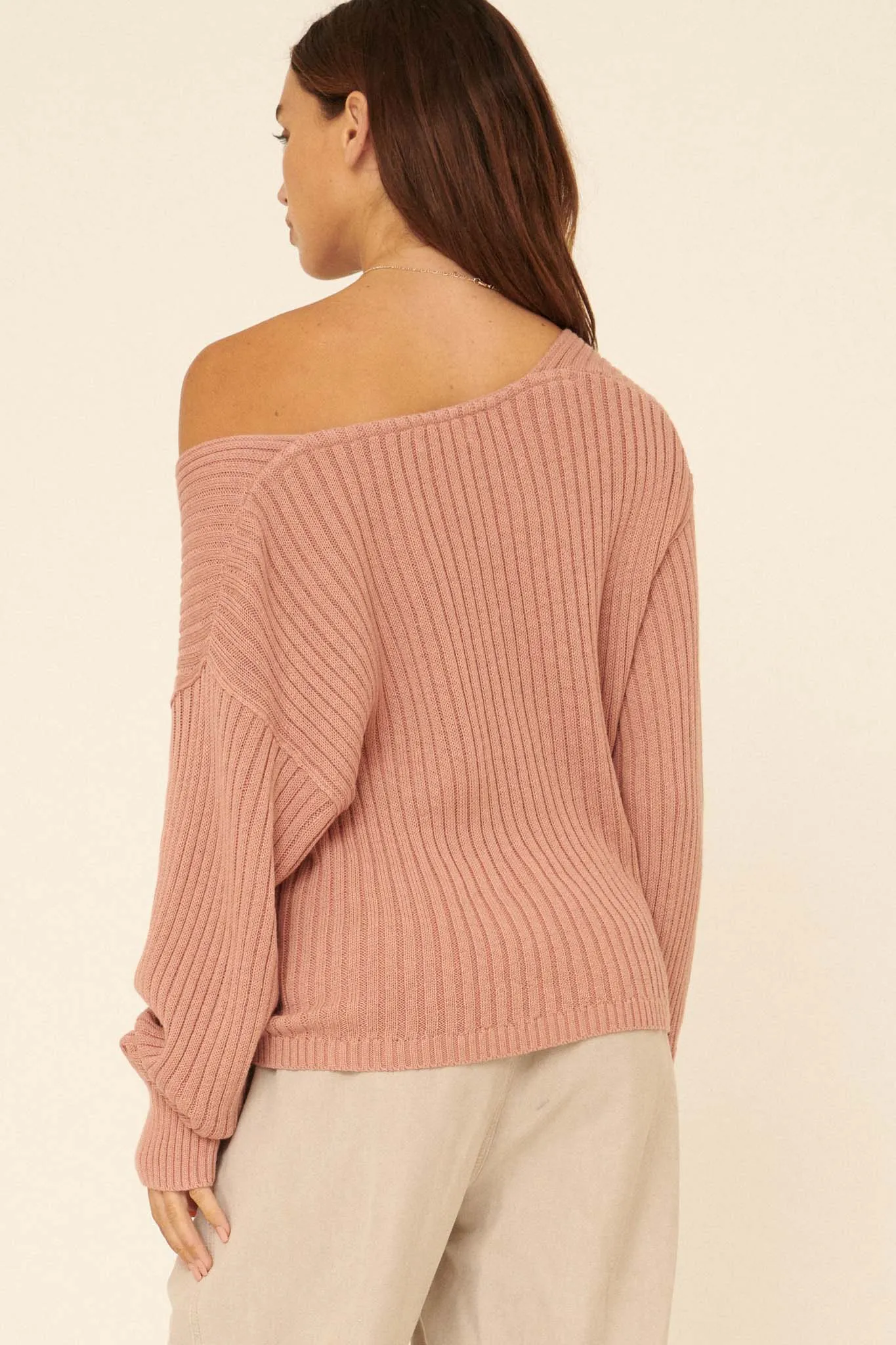 Easy Breezy Oversized Rib-Knit Sweater
