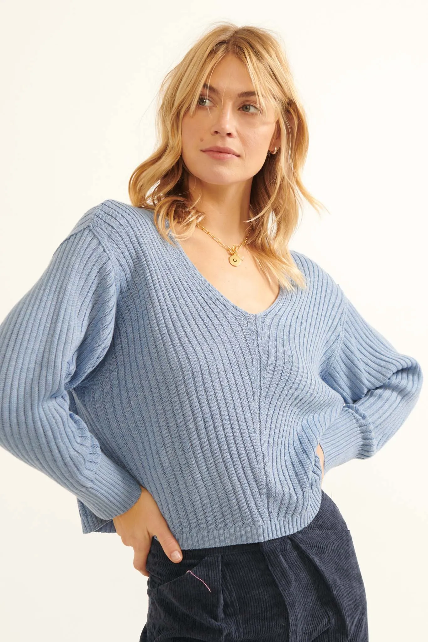 Easy Breezy Oversized Rib-Knit Sweater