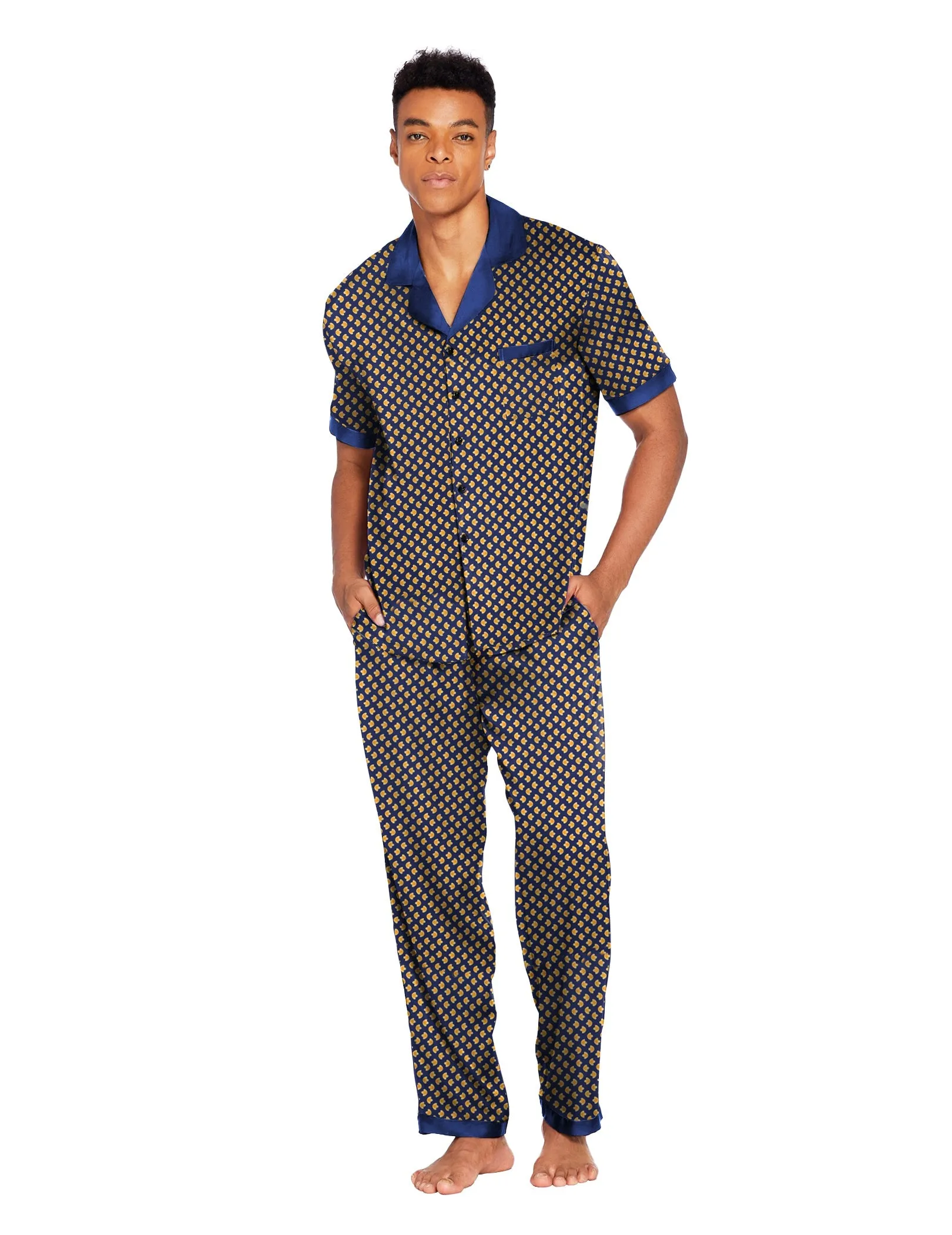 Ekouaer Men Classic Satin Pajamas Set (US Only)