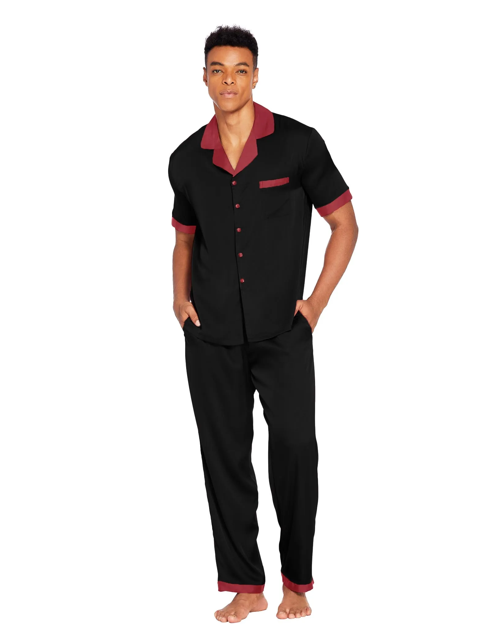 Ekouaer Men Classic Satin Pajamas Set (US Only)