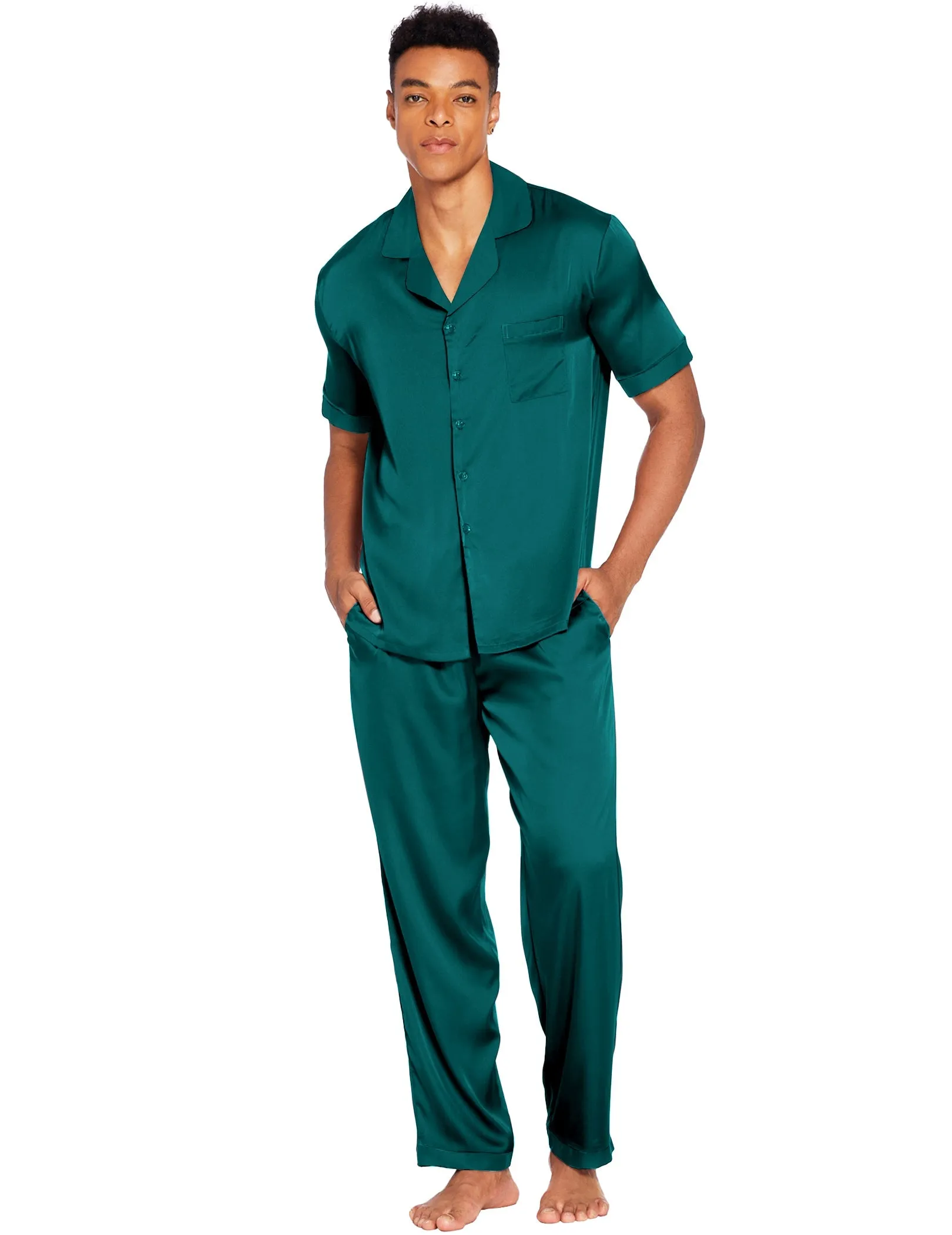 Ekouaer Men Classic Satin Pajamas Set (US Only)