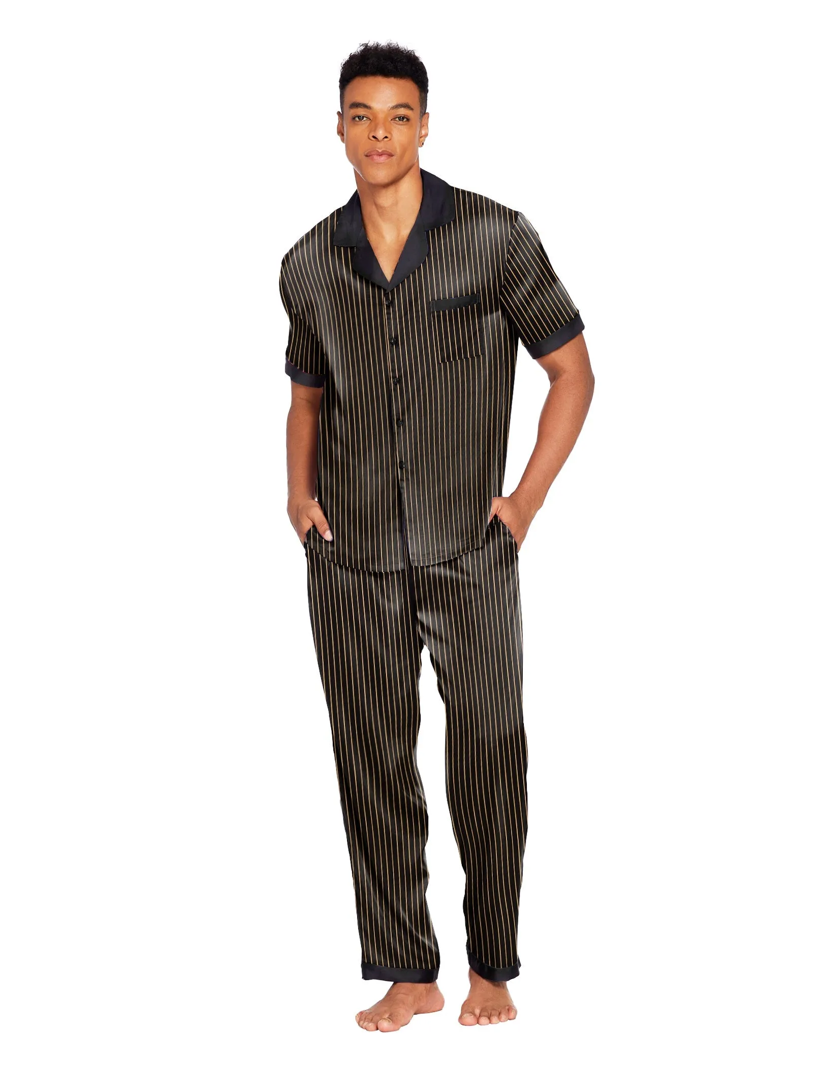 Ekouaer Men Classic Satin Pajamas Set (US Only)