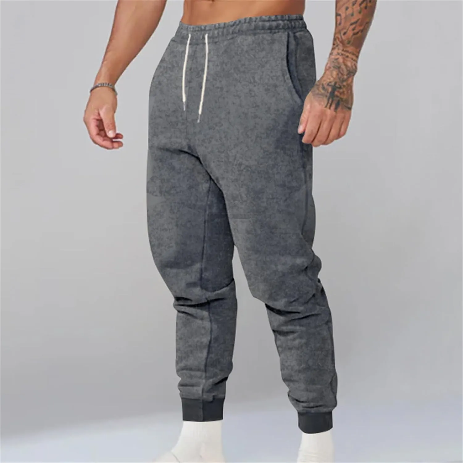 evzosrz Mens Fashion Jogger Pants Sports High Waisted Elastic Slim Fit Drawstring Sweatpants Lightweight Athletic Trousers