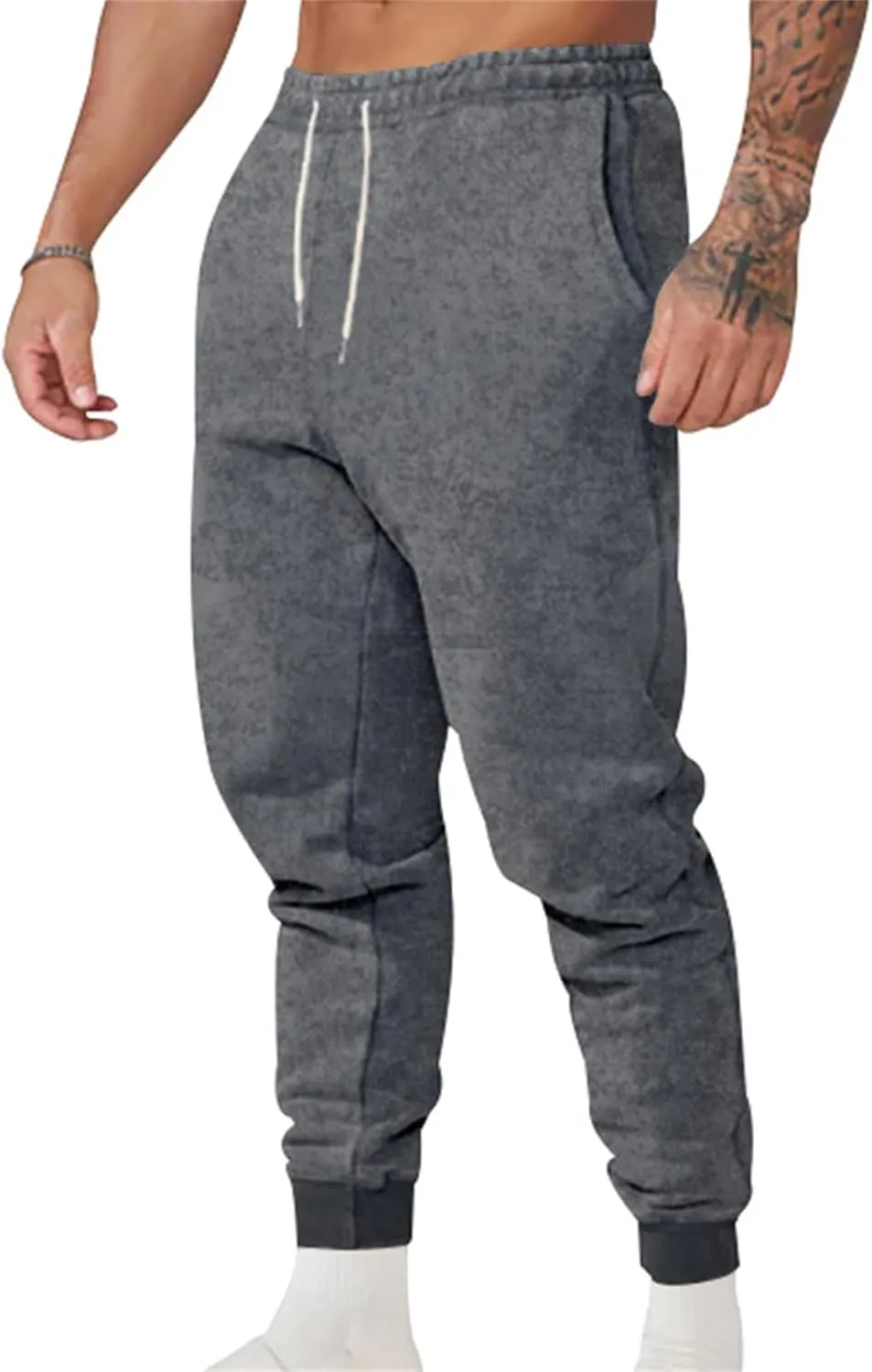 evzosrz Mens Fashion Jogger Pants Sports High Waisted Elastic Slim Fit Drawstring Sweatpants Lightweight Athletic Trousers