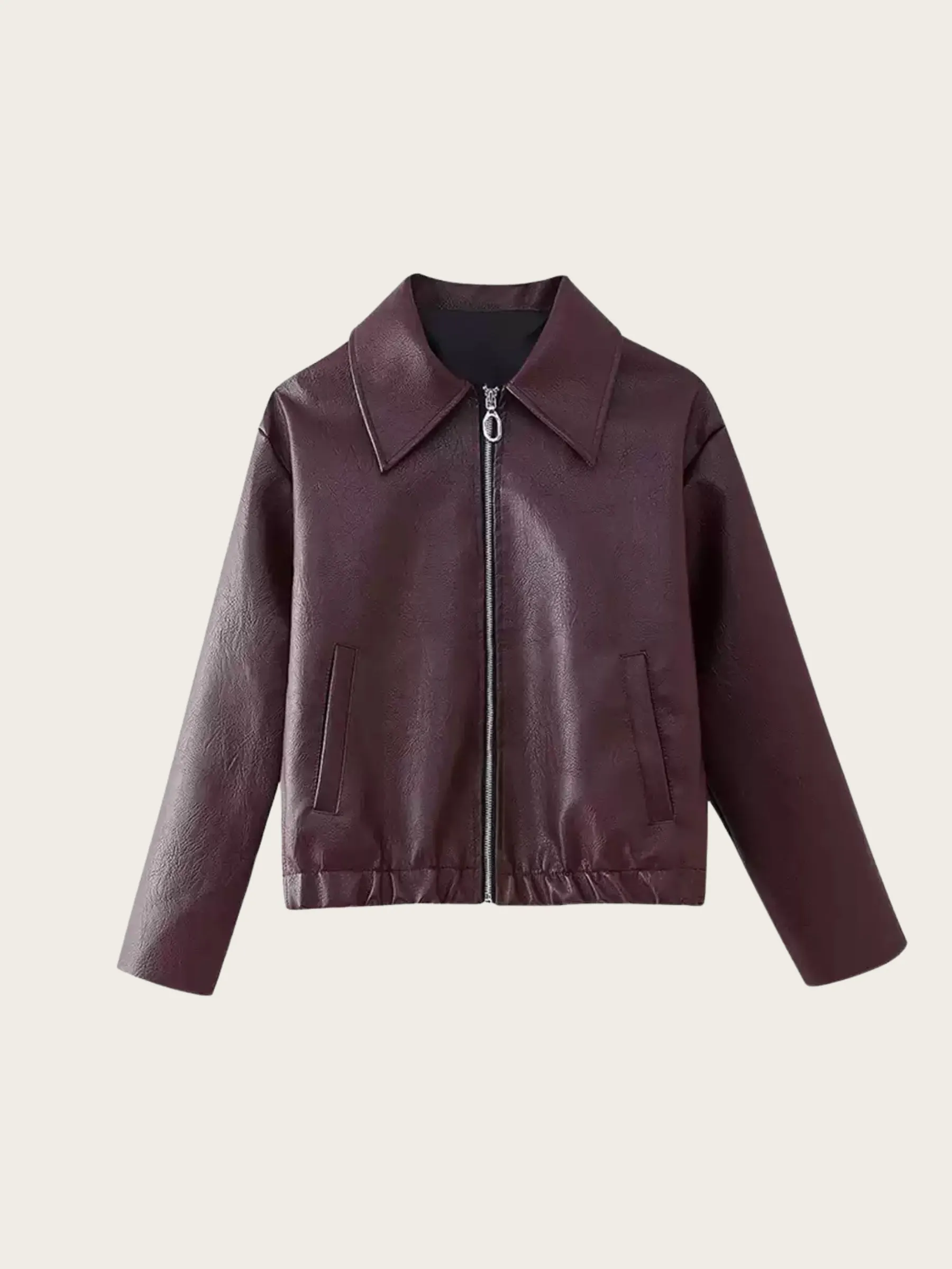 Fashionkova Muriel Faux Leather Zip-Up Jacket