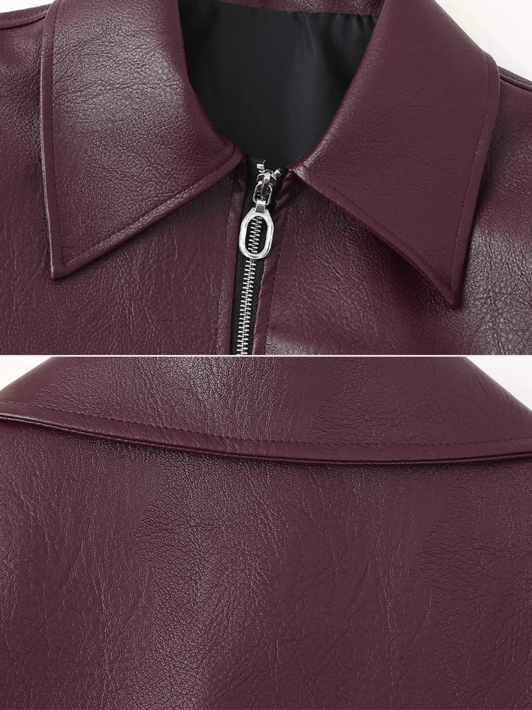 Fashionkova Muriel Faux Leather Zip-Up Jacket