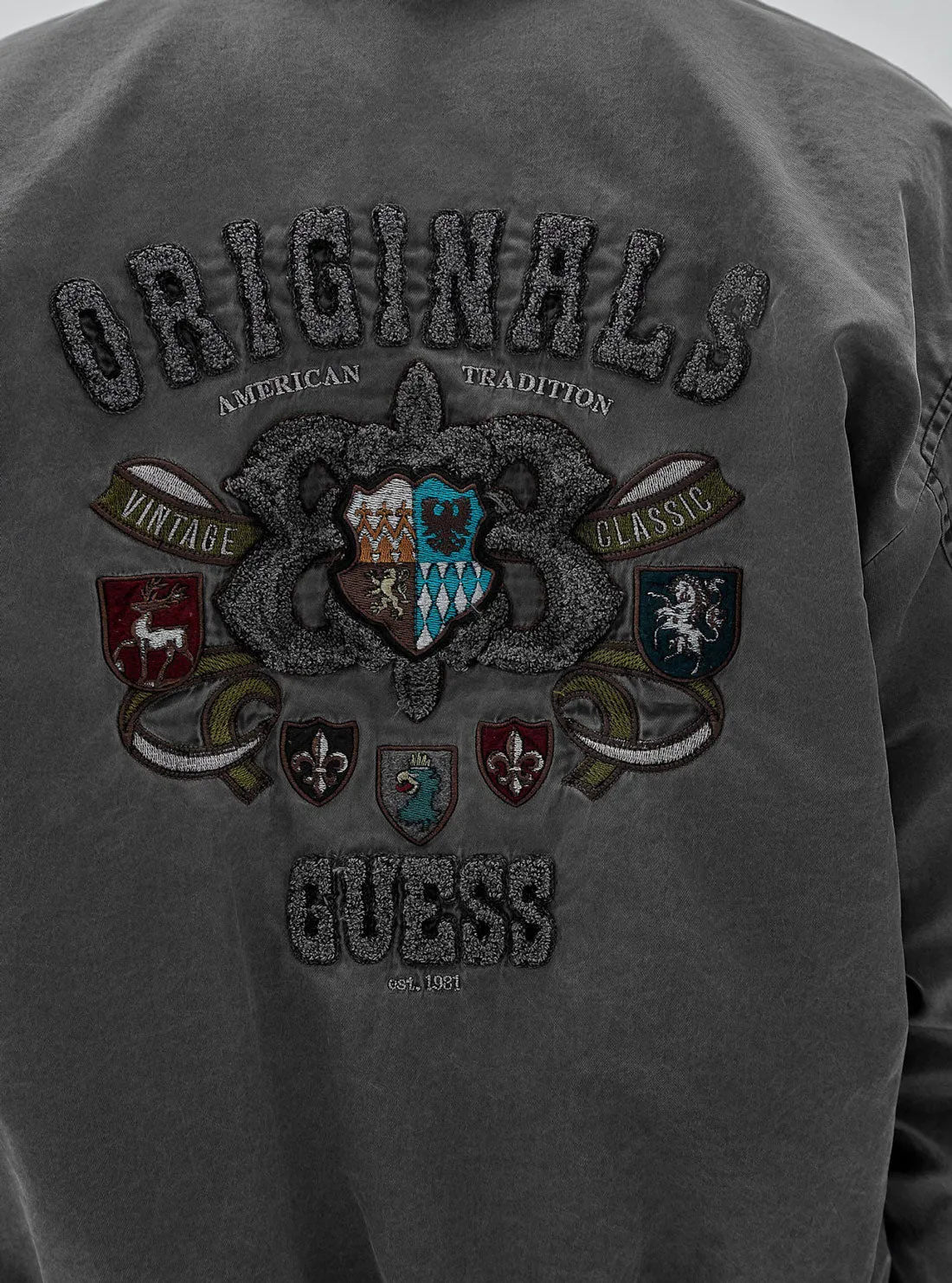 Guess Originals Black-Washed Crest Jacket