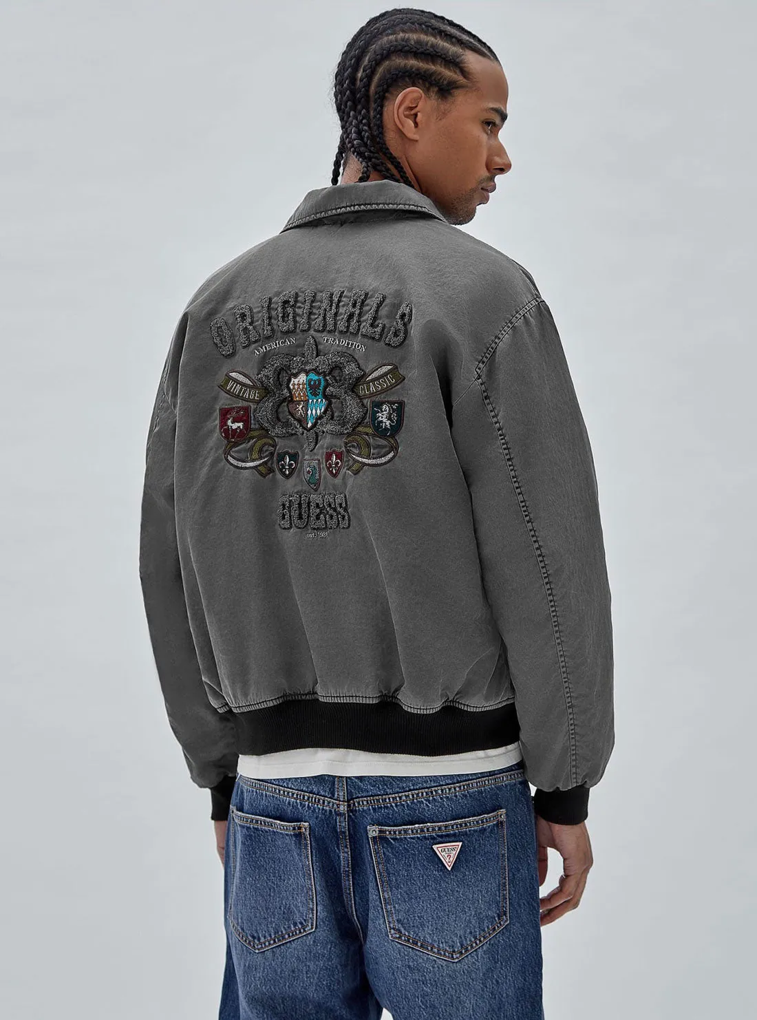 Guess Originals Black-Washed Crest Jacket