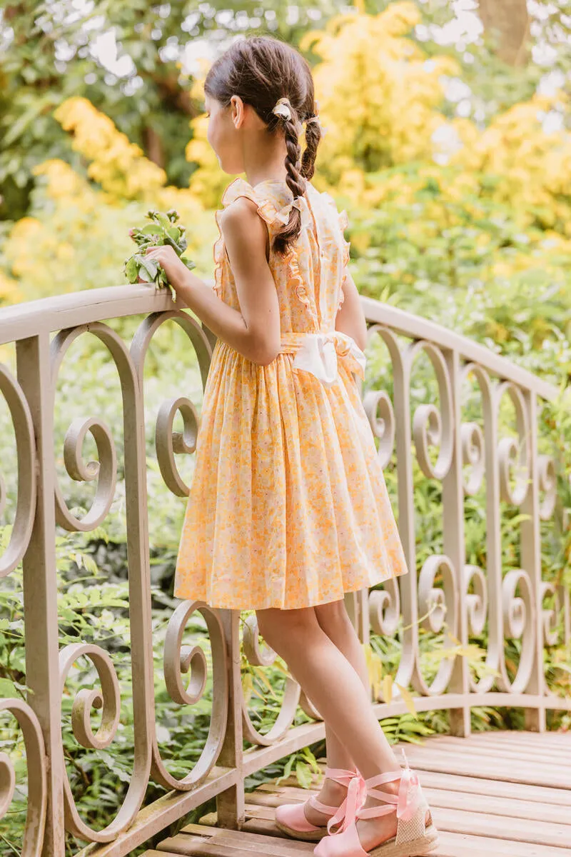 Iris Yellow Smocked Dress