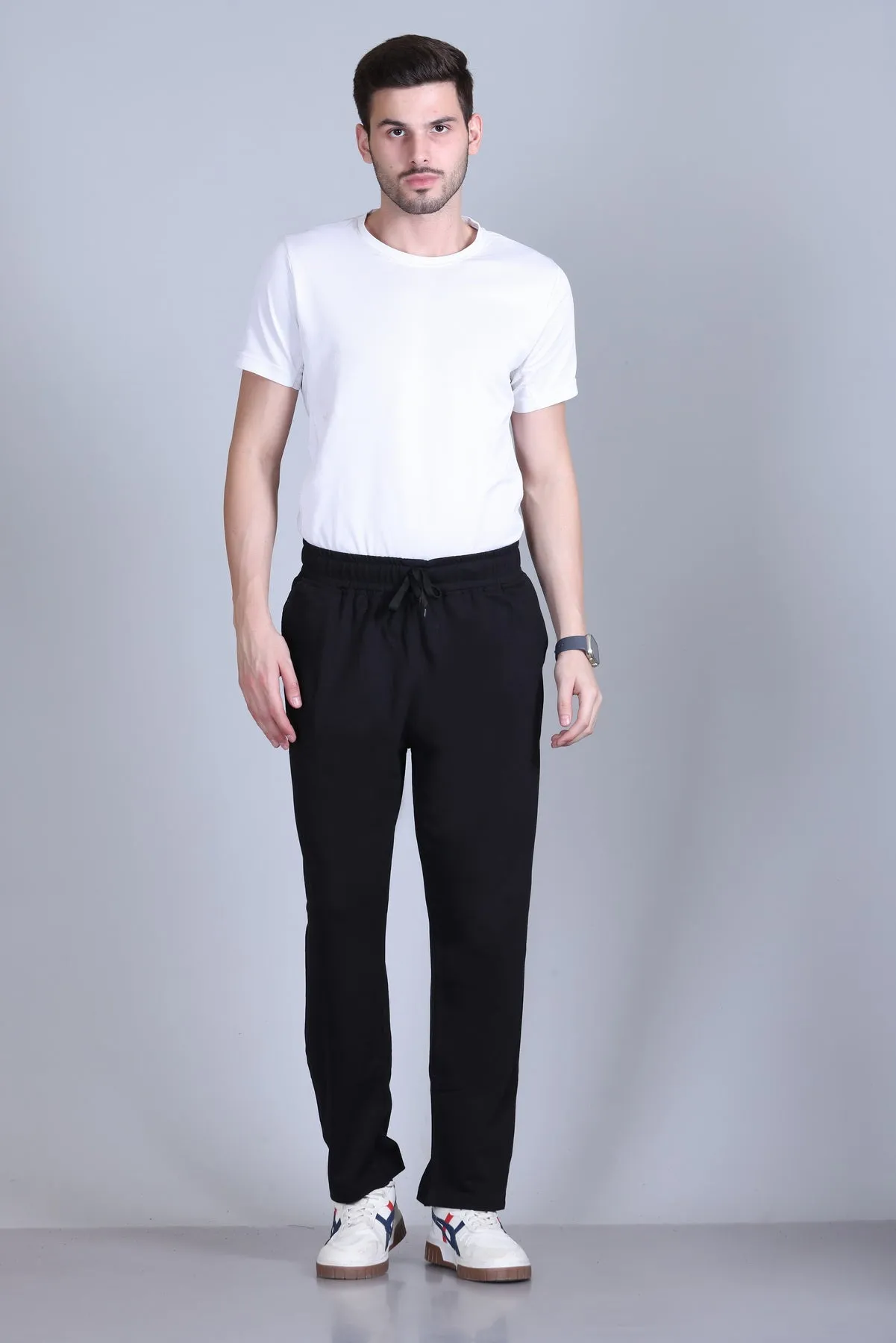 Jinxer Men Midrise wide leg Cotton Pajamas - Black